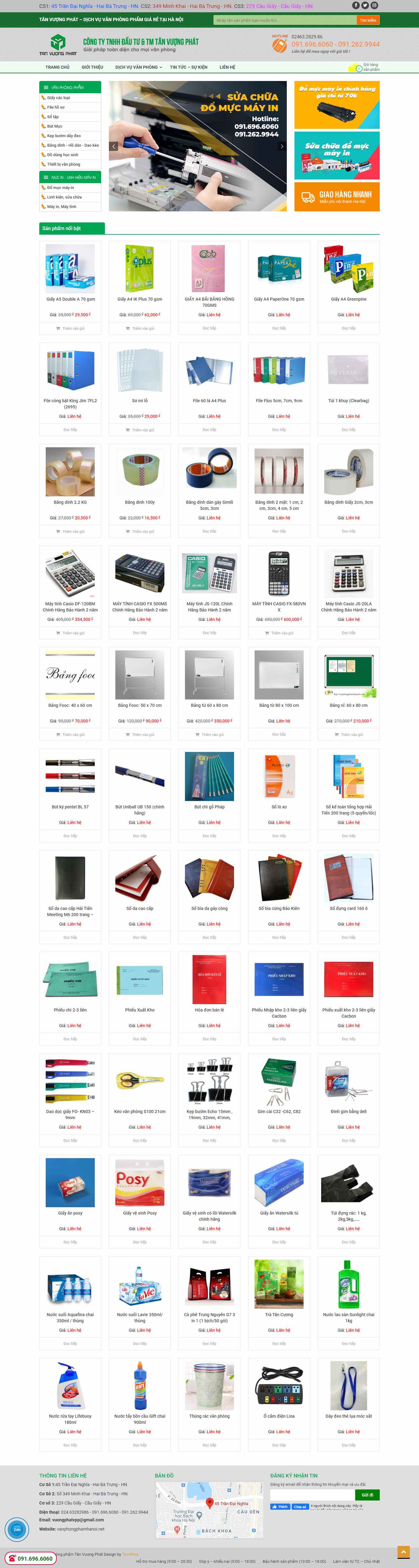 Thiết kế Website Web văn phòng phẩm đẹp - vanphongphamhanoinet