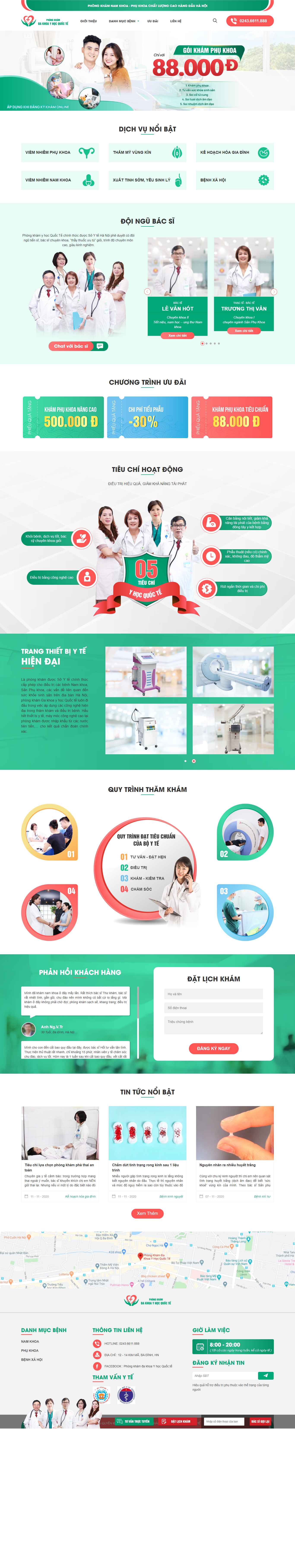 Thiết kế Website web phòng khám tư nhân - yhocquoctehncom