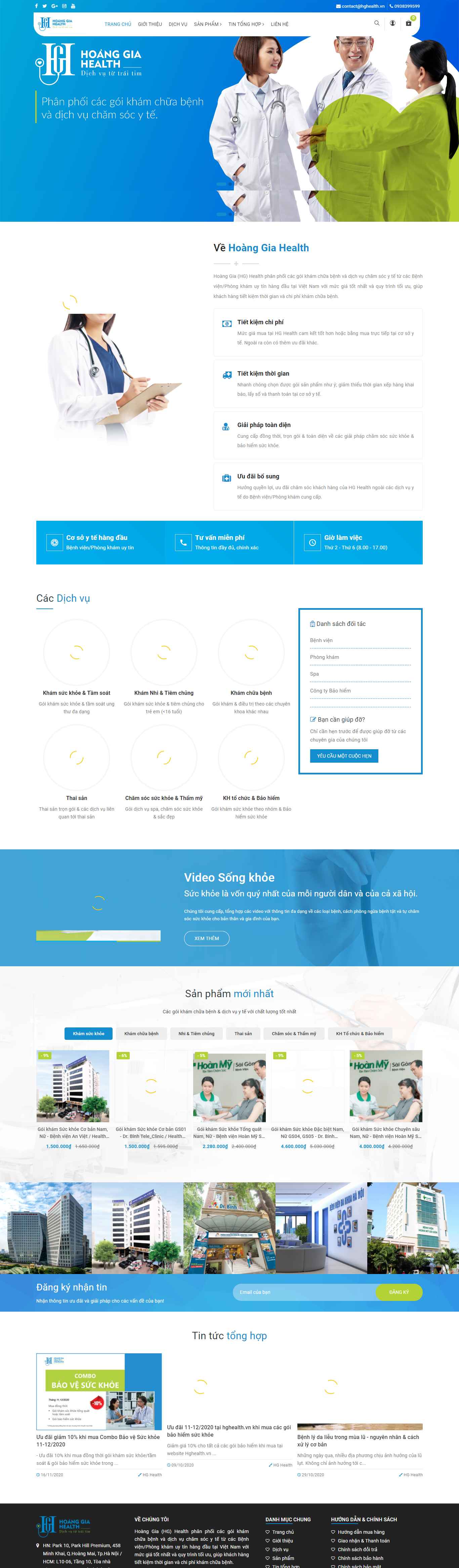 Thiết kế Website web phòng khám tư nhân - hghealthvn