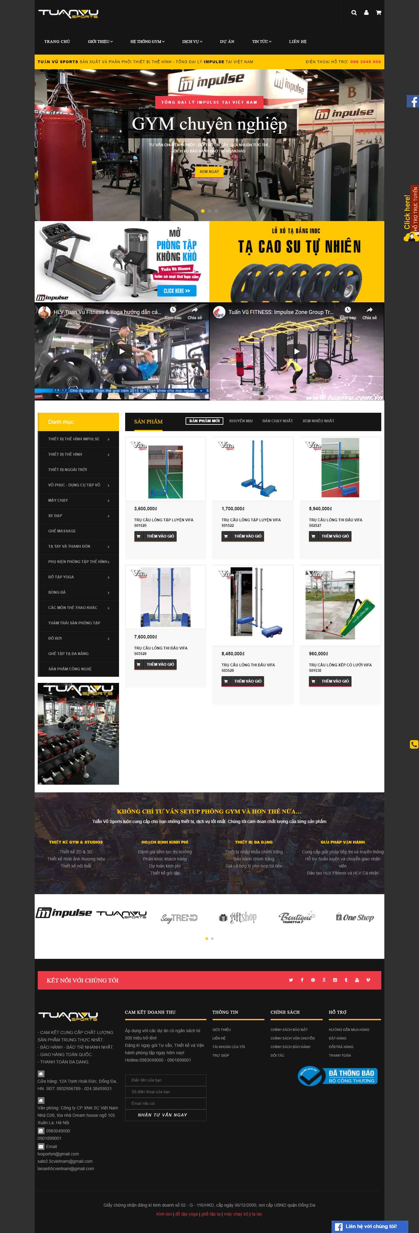 Thiết kế Website web phòng tập gym - tuanvucomvn