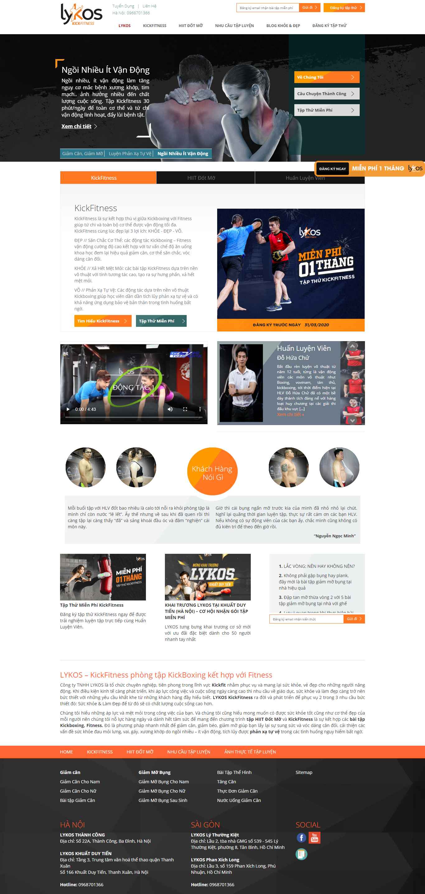 Thiết kế Website web phòng tập gym - lykosvn