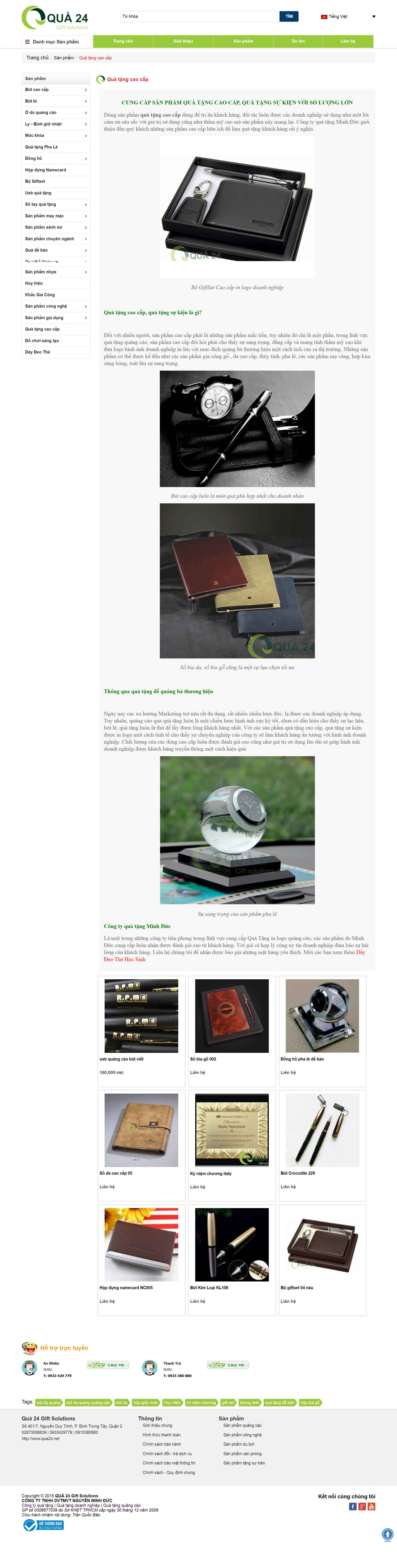 Thiết kế Website web quà tặng doanh nghiệp - wwwqua24net