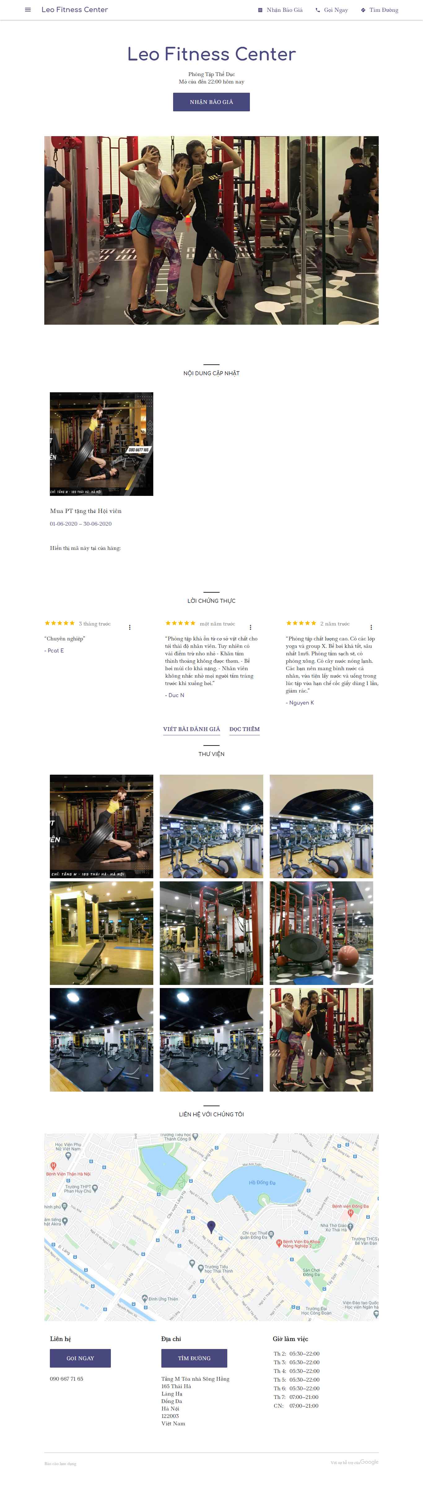 Thiết kế Website web phòng tập gym - leofitnesscenterbusinesssite