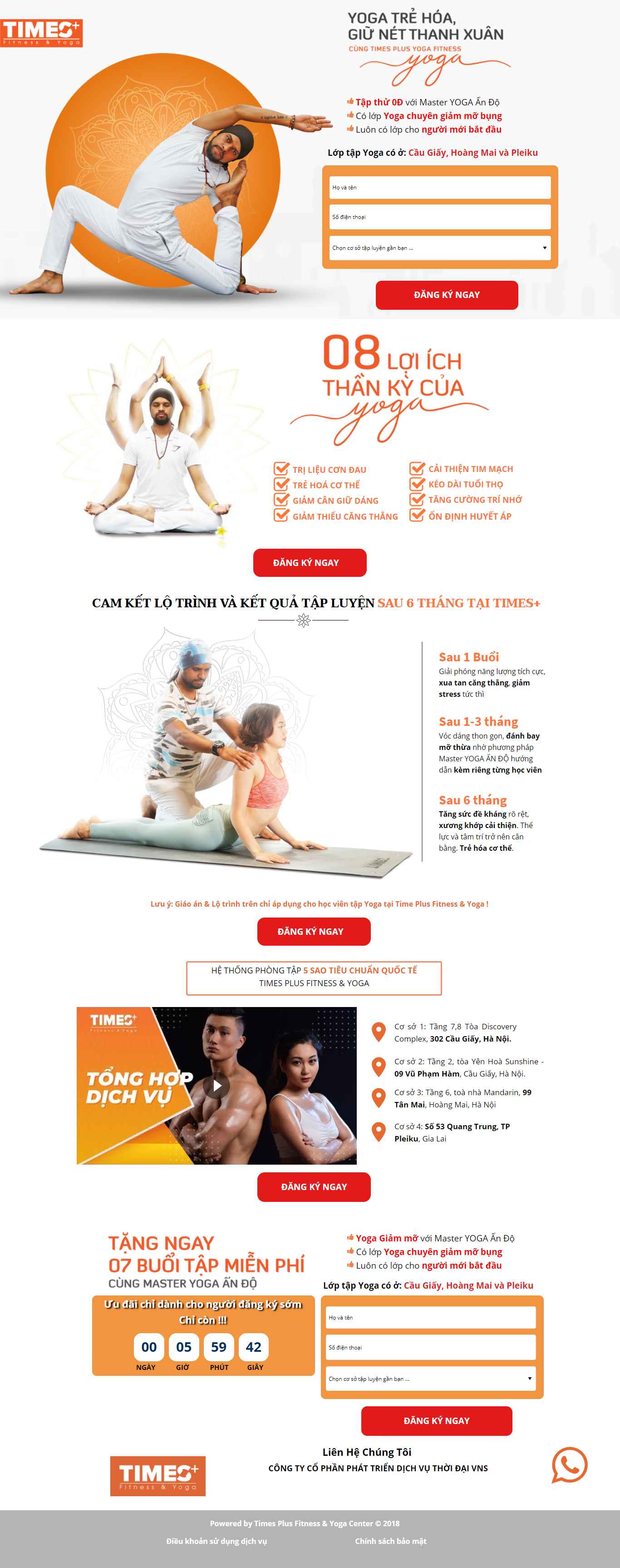 Thiết kế Website web phòng tập yoga - yogatimespluscomvn