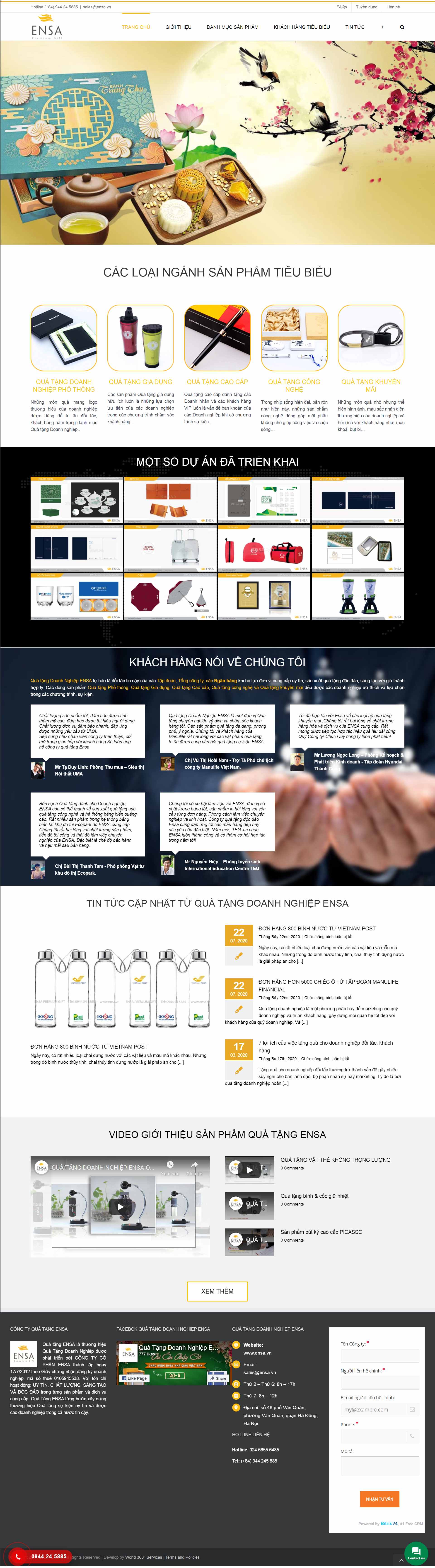 Thiết kế Website web quà tặng doanh nghiệp - wwwensavn