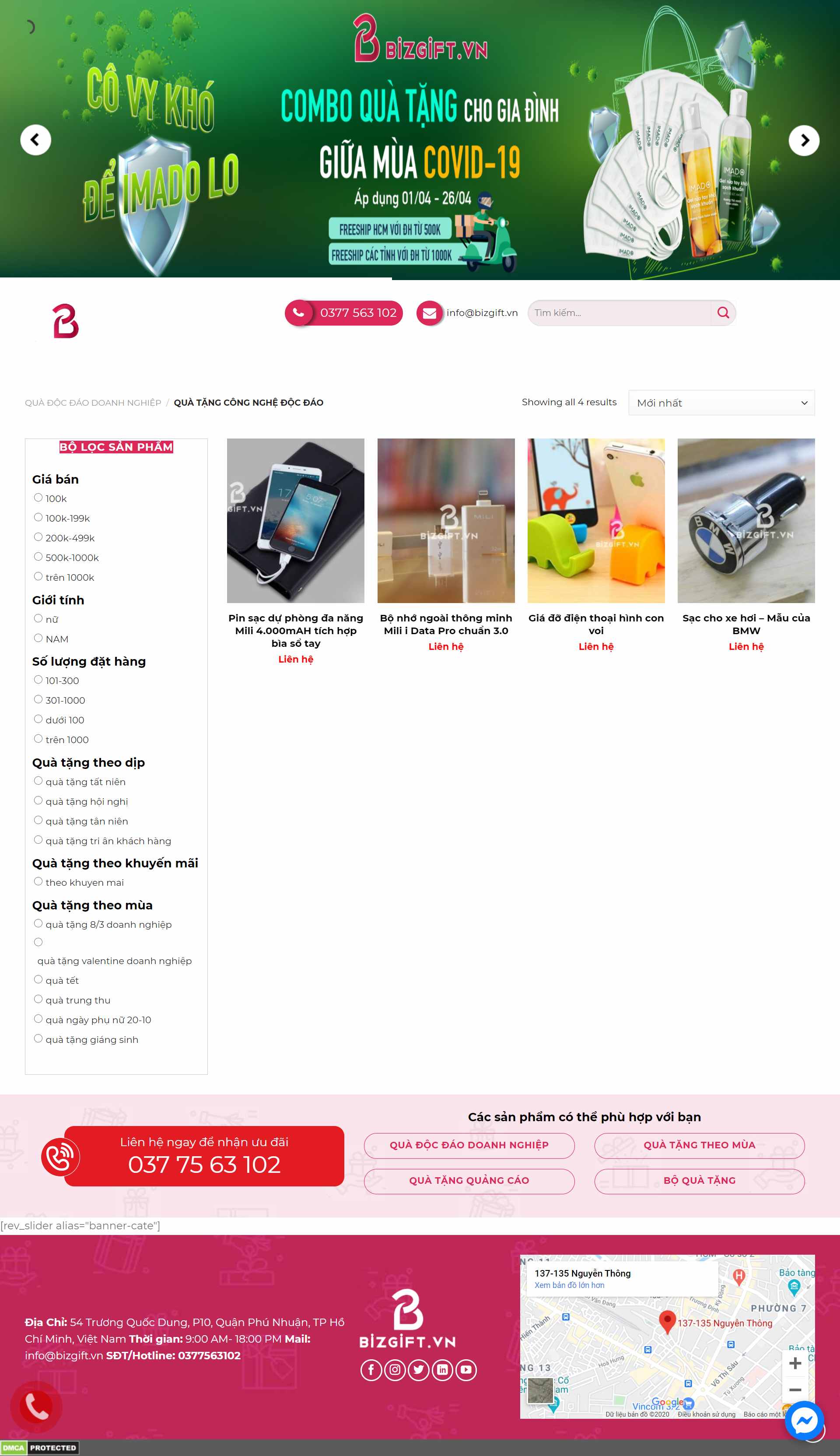 Thiết kế Website web quà tặng doanh nghiệp - bizgiftvn