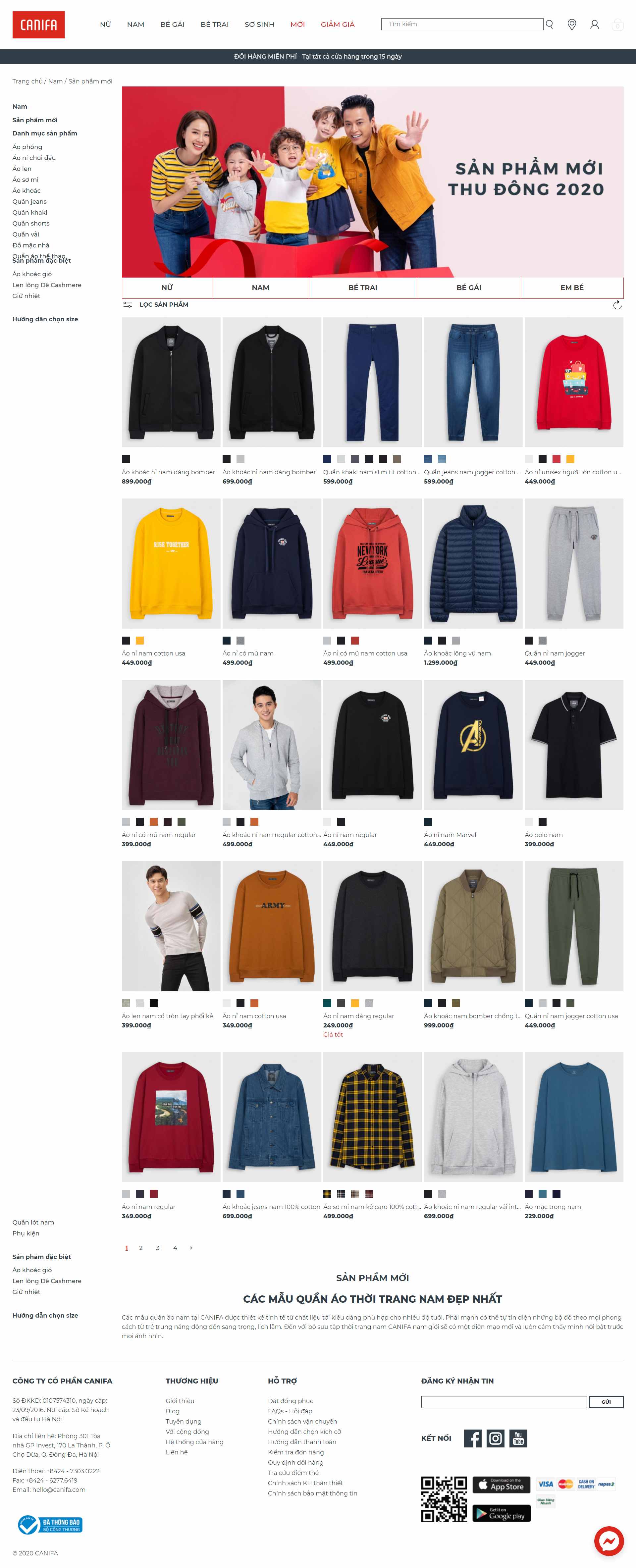 Thiết kế Website web quần áo - canifacom