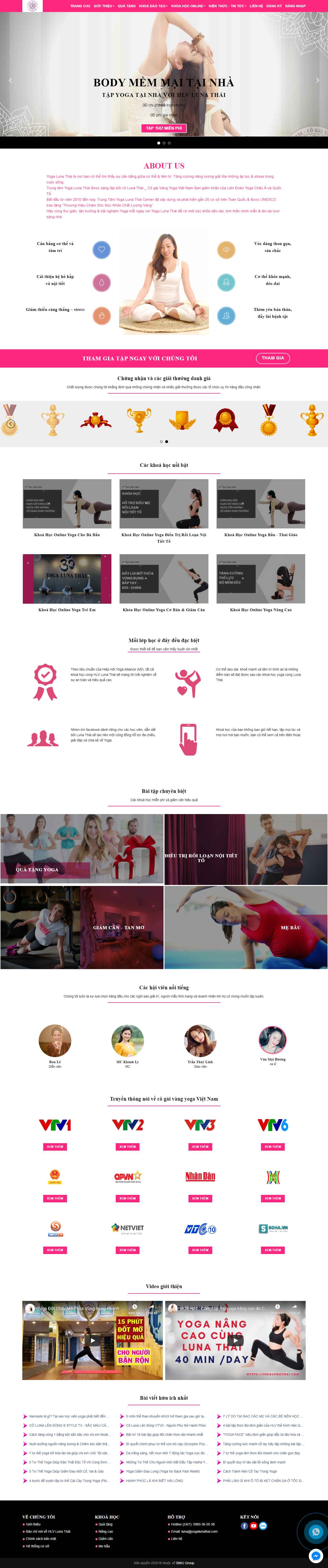 Thiết kế Website web phòng tập yoga - yogalunathaicom