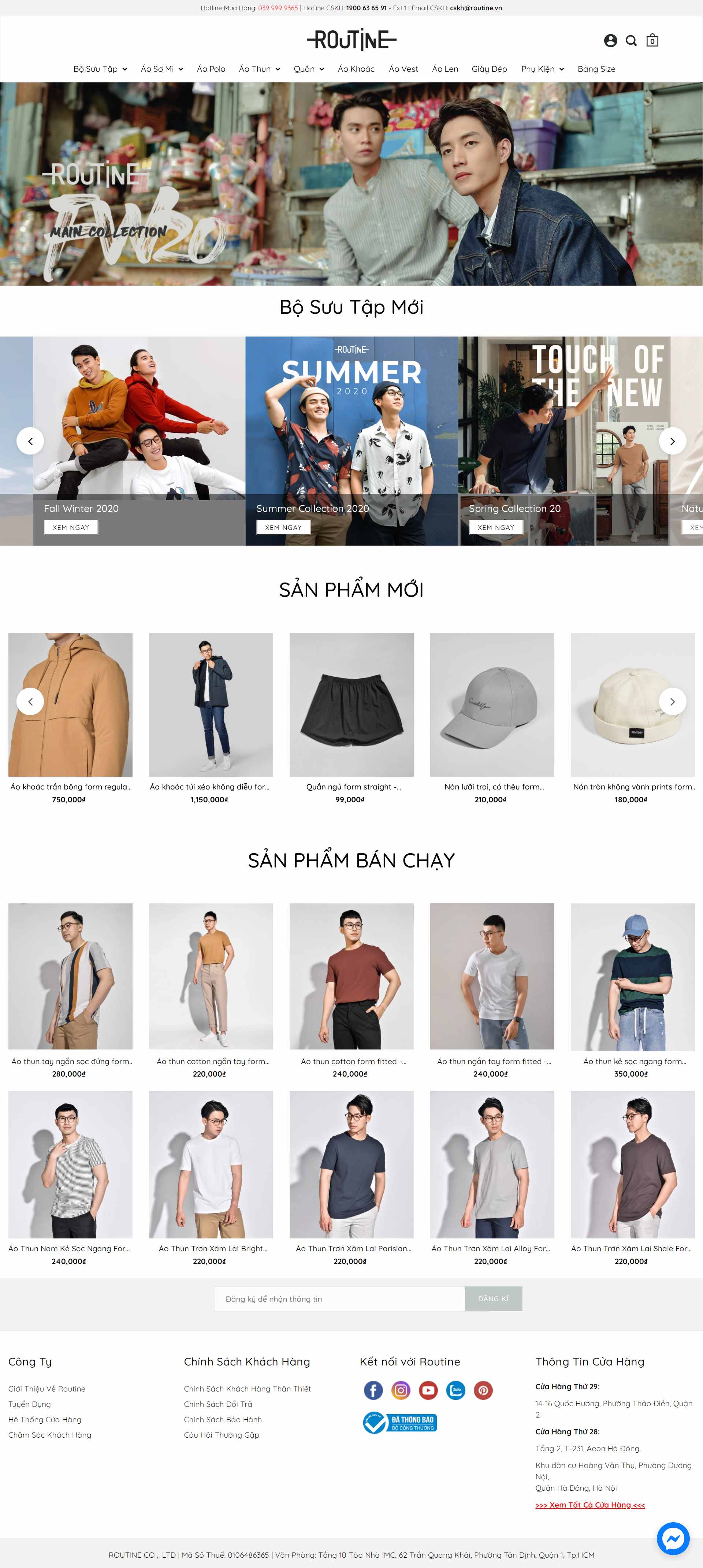 Thiết kế Website web quần áo - routinevn