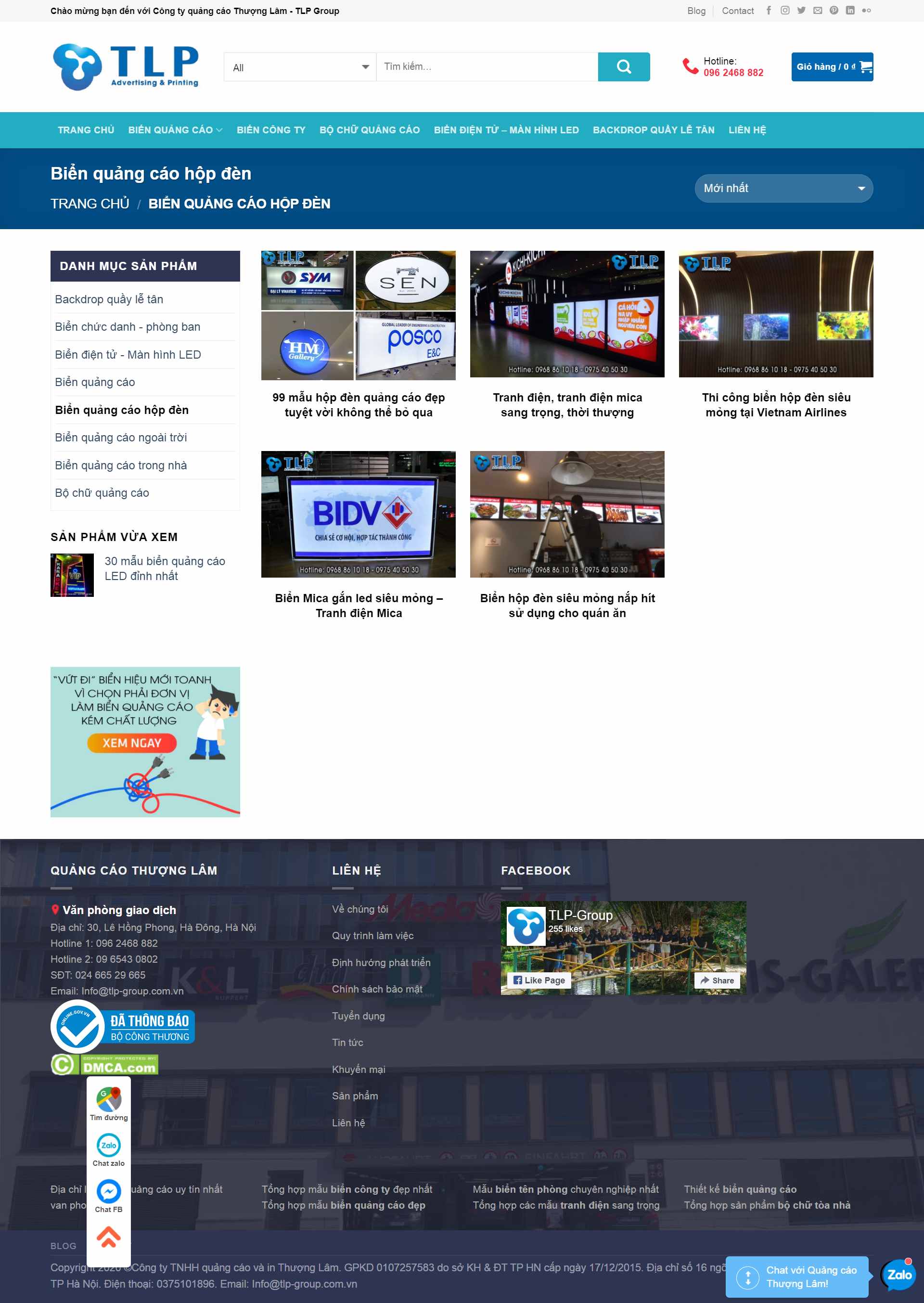 Thiết kế Website web quảng cáo đèn led - thegioibienquangcaocom