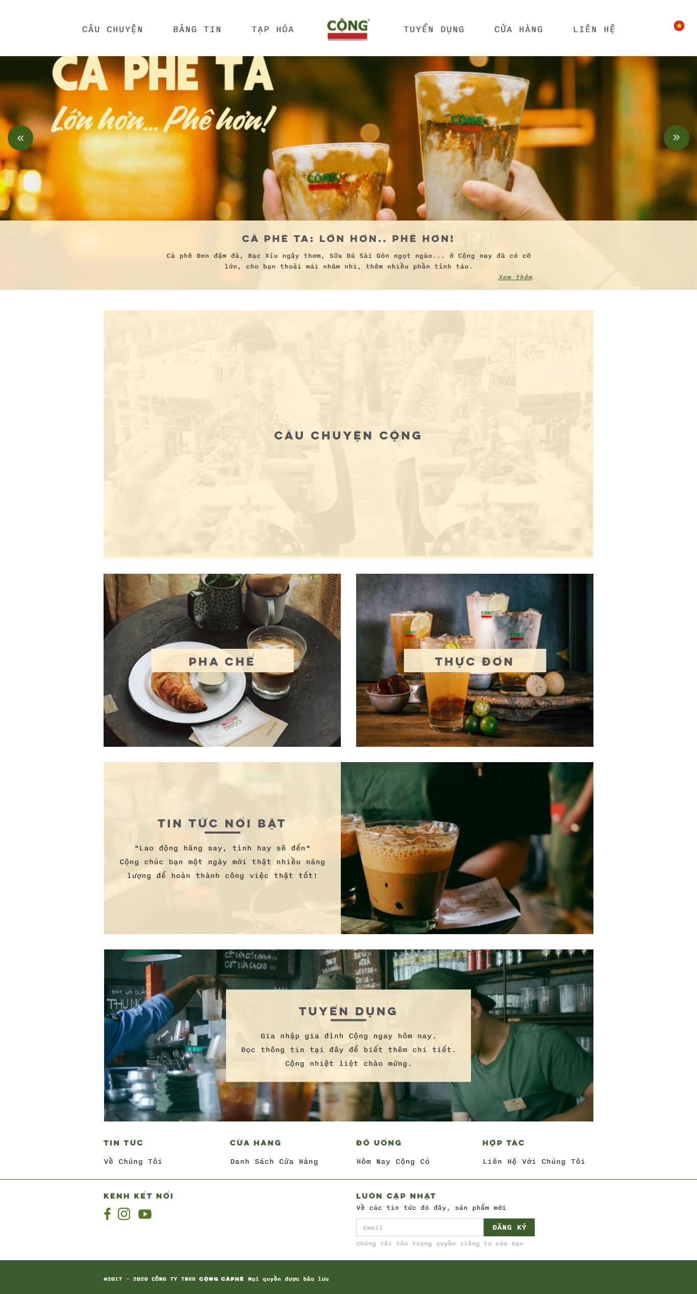 Thiết kế Website web quán trà chanh - congcaphecom