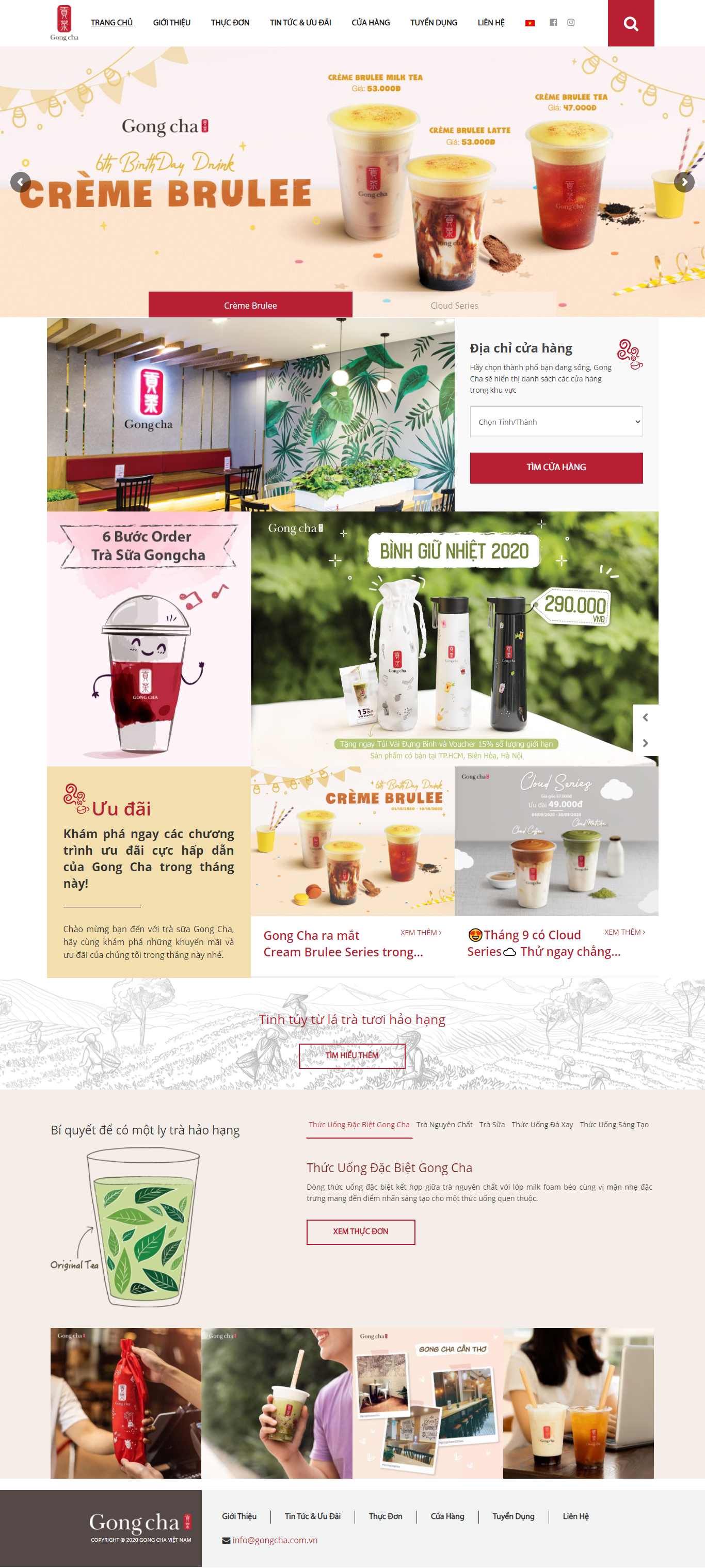 Thiết kế Website web quán trà chanh - gongchacomvn