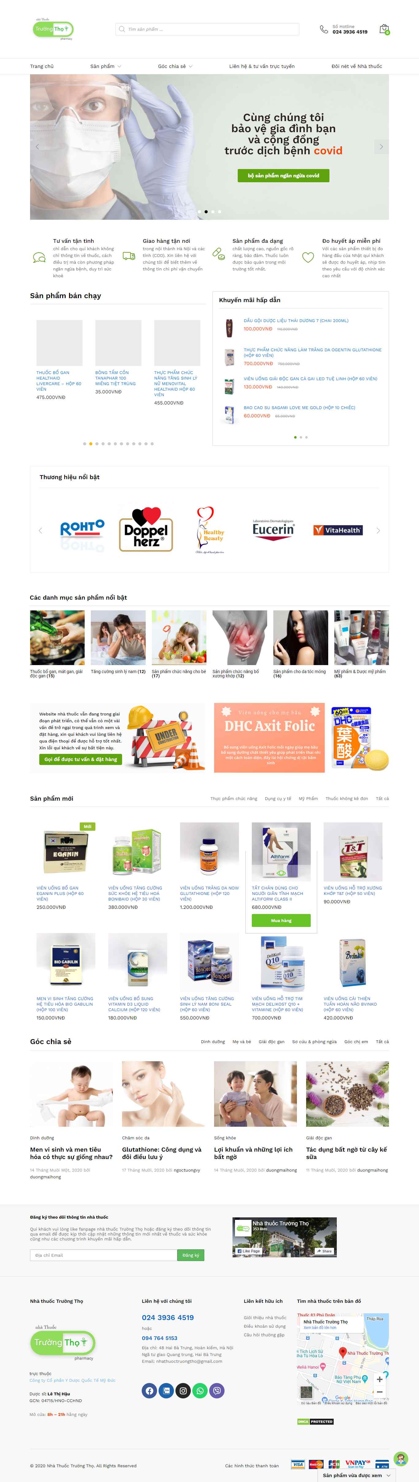 Thiết kế Website web quầy thuốc - nhathuoctruongthocom