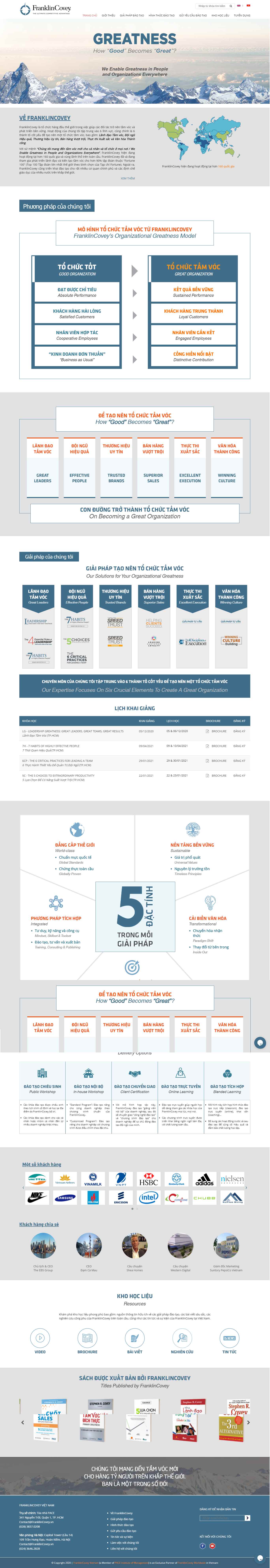 Thiết kế Website web quản lý lớp học - franklincoveyvn