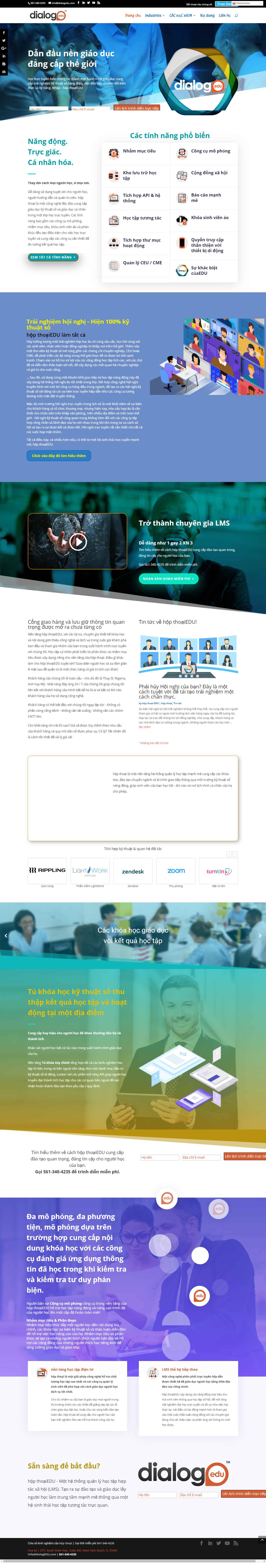 Thiết kế Website web quản lý lớp học - dialogeducom