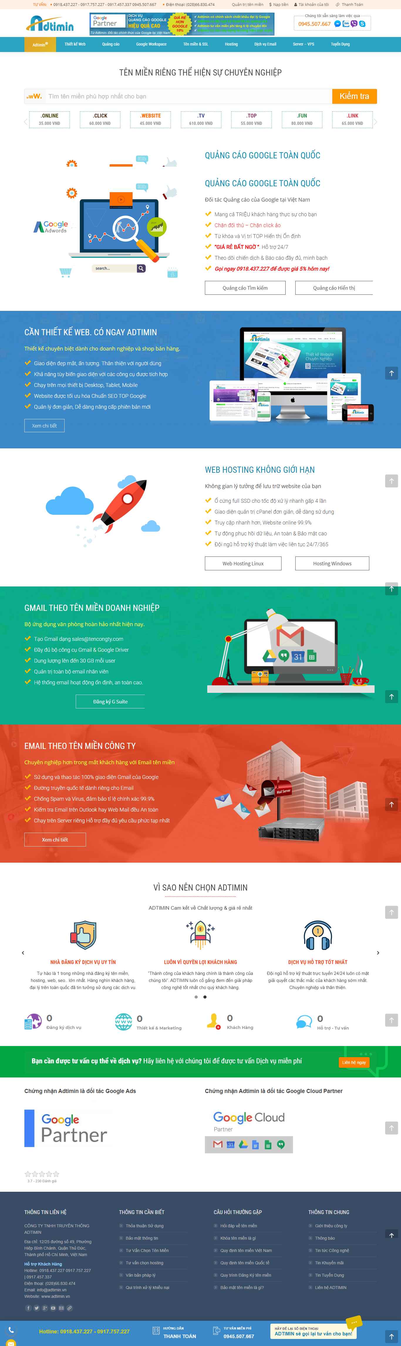 Thiết kế Website web quảng cáo banner - adtiminvn