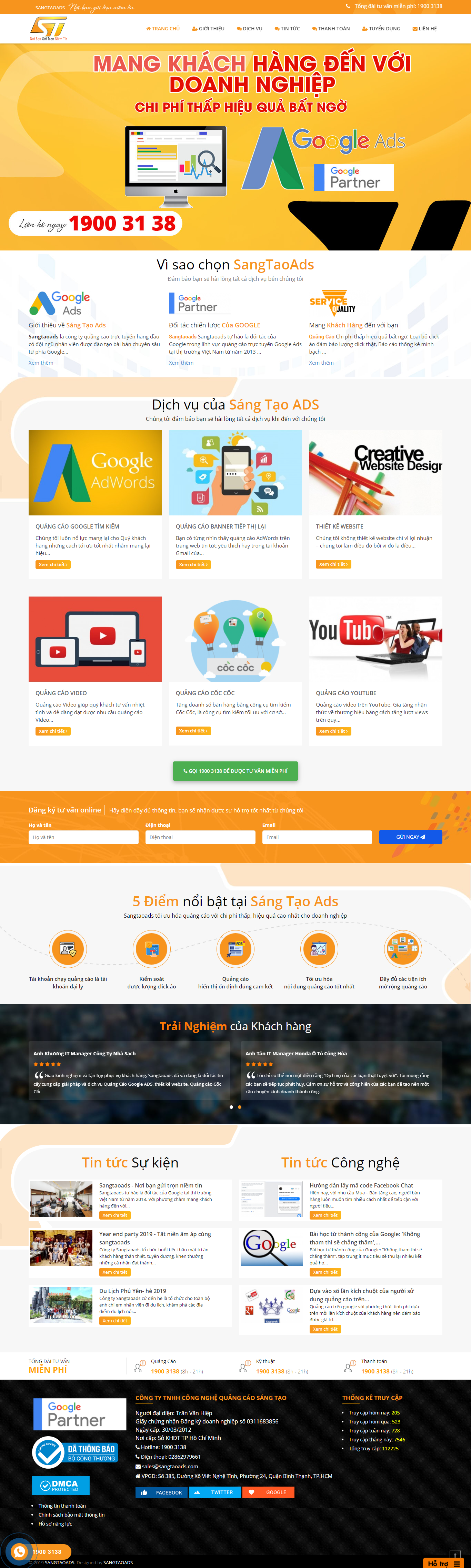 Thiết kế Website web quảng cáo banner - sangtaoadscom