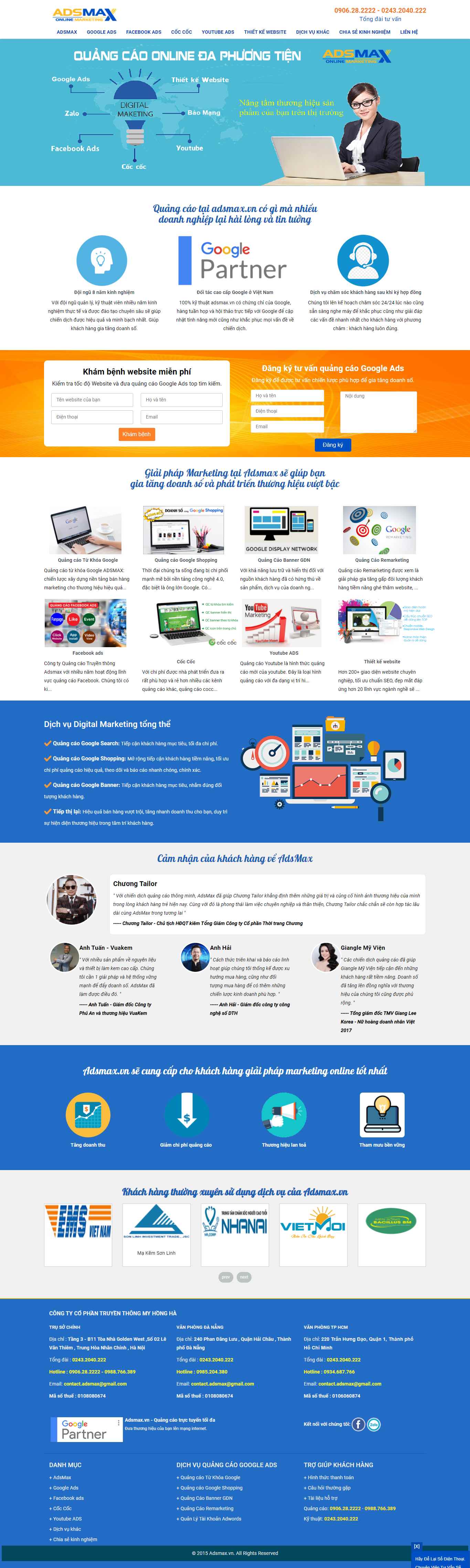 Thiết kế Website web quảng cáo banner - adsmaxvn