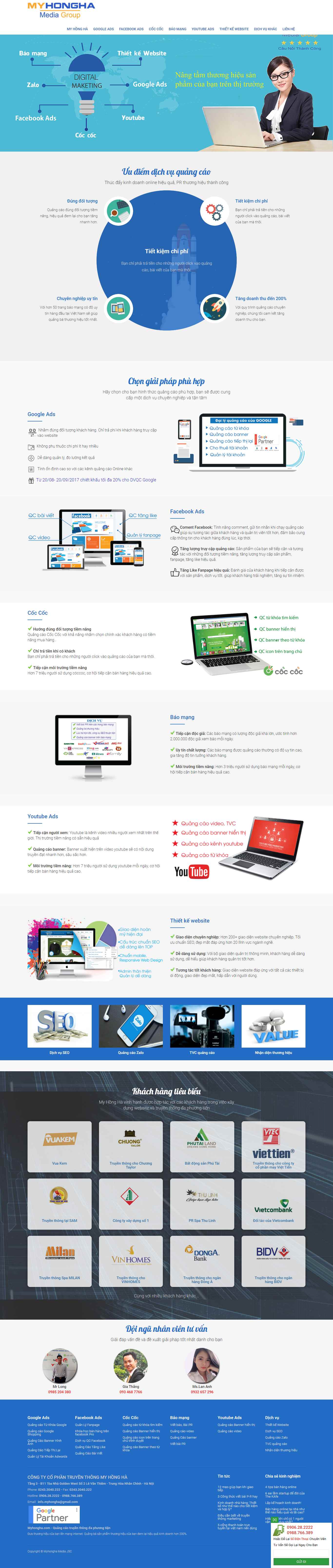 Thiết kế Website web quảng cáo banner - myhonghacom