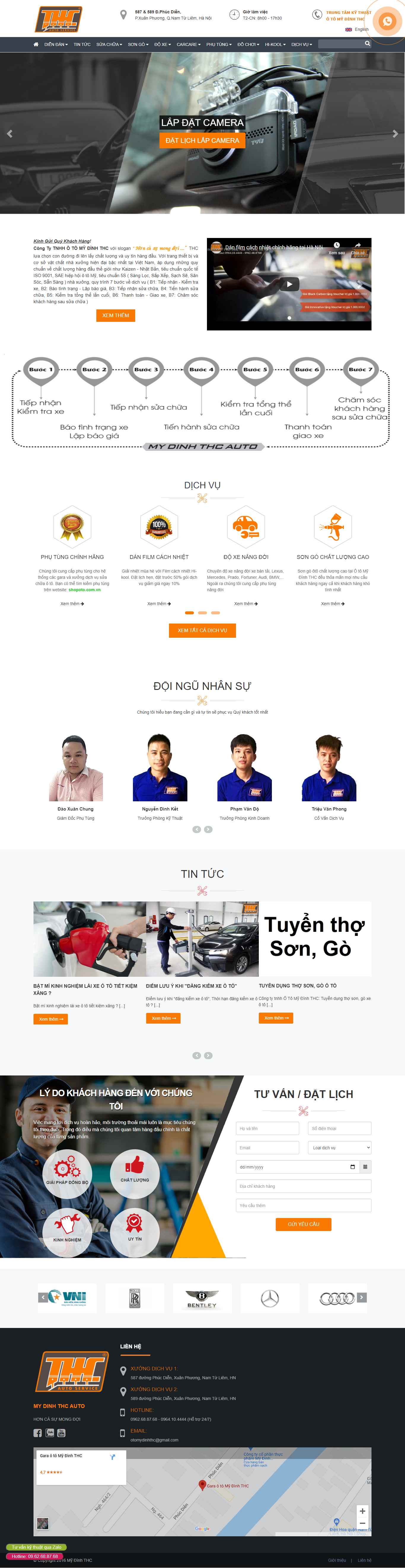 Thiết kế Website web sửa chữa ô tô - otomydinhthccom