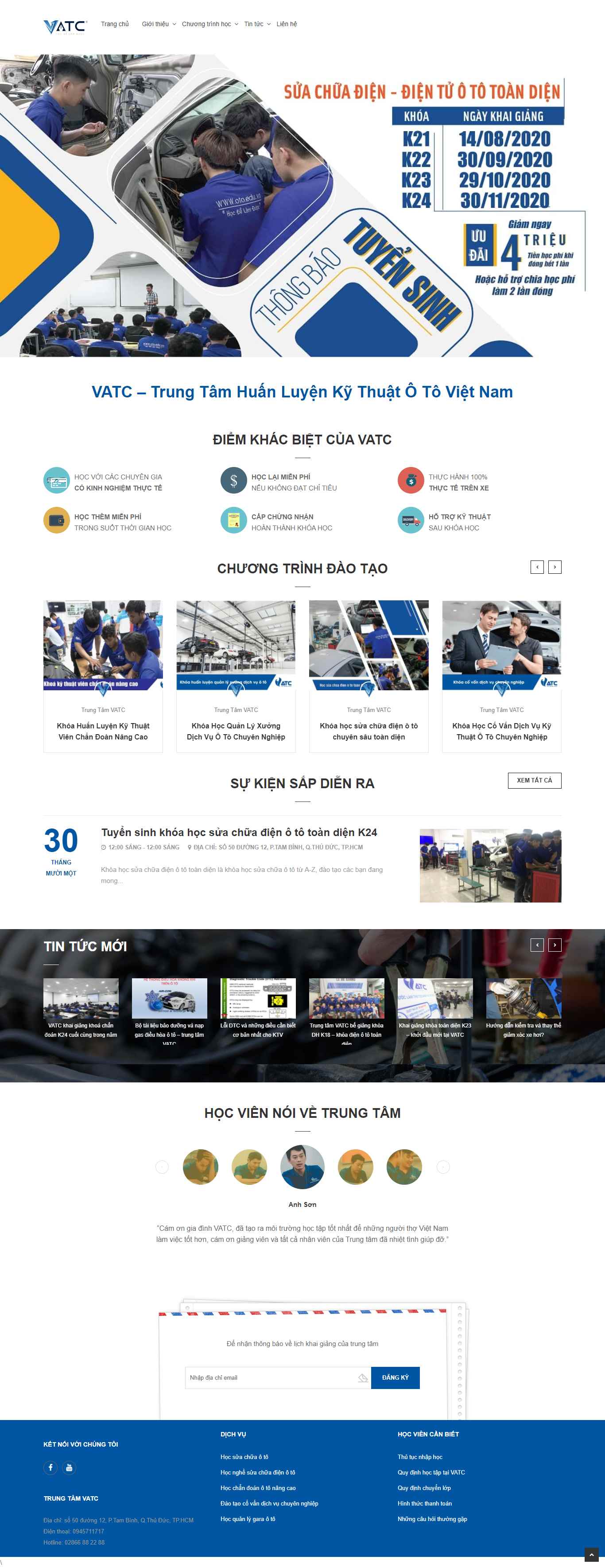 Thiết kế Website web sửa chữa ô tô - otoeduvn