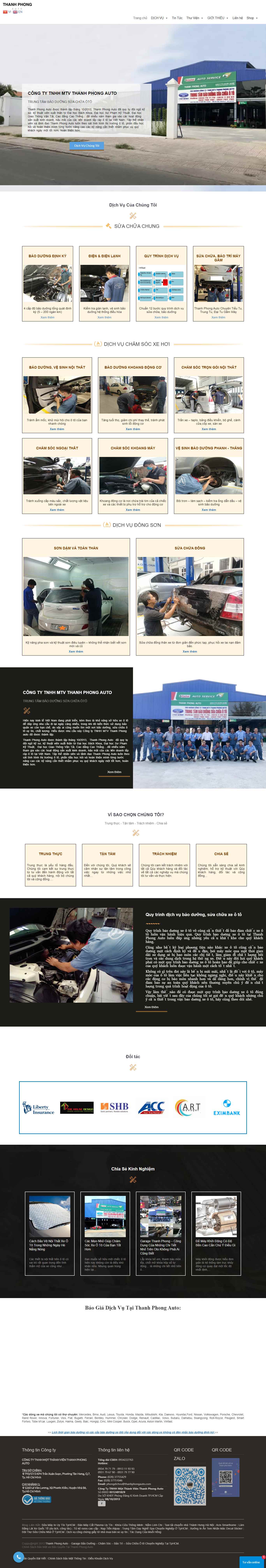Thiết kế Website web sửa chữa ô tô - thanhphongautocom