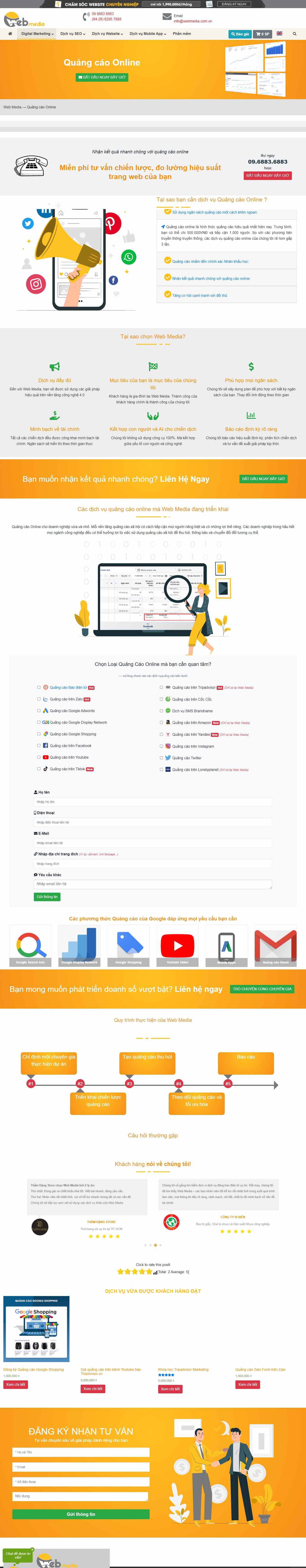 Thiết kế Website web quảng cáo online - webmediacomvn