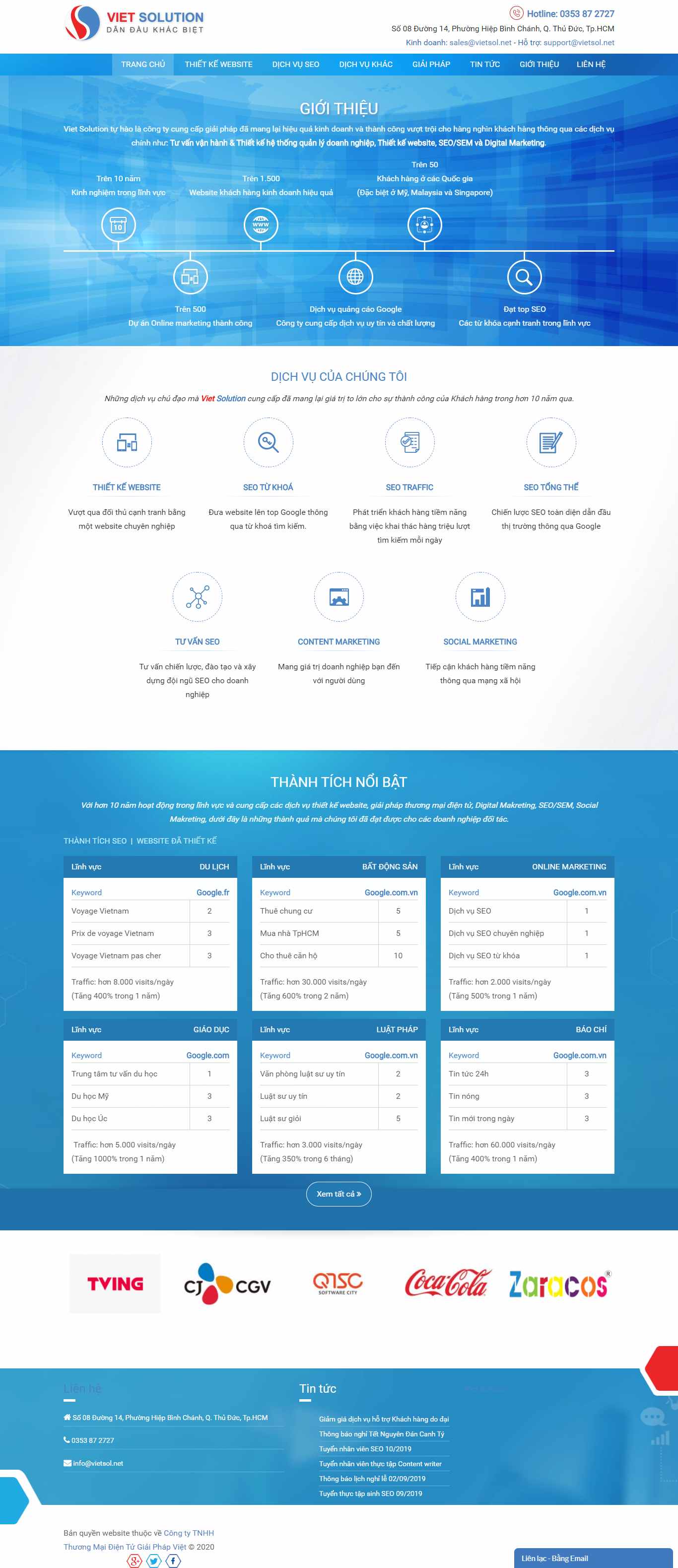 Thiết kế Website web quảng cáo online - wwwvietsolnet