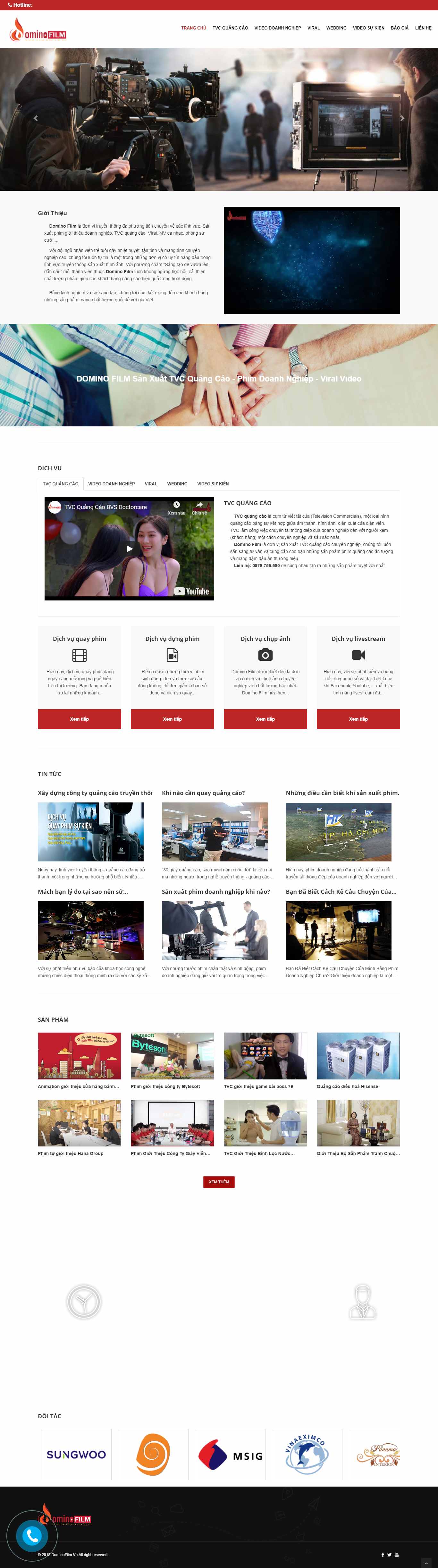 Thiết kế Website web quảng cáo tvc - dominofilmvn