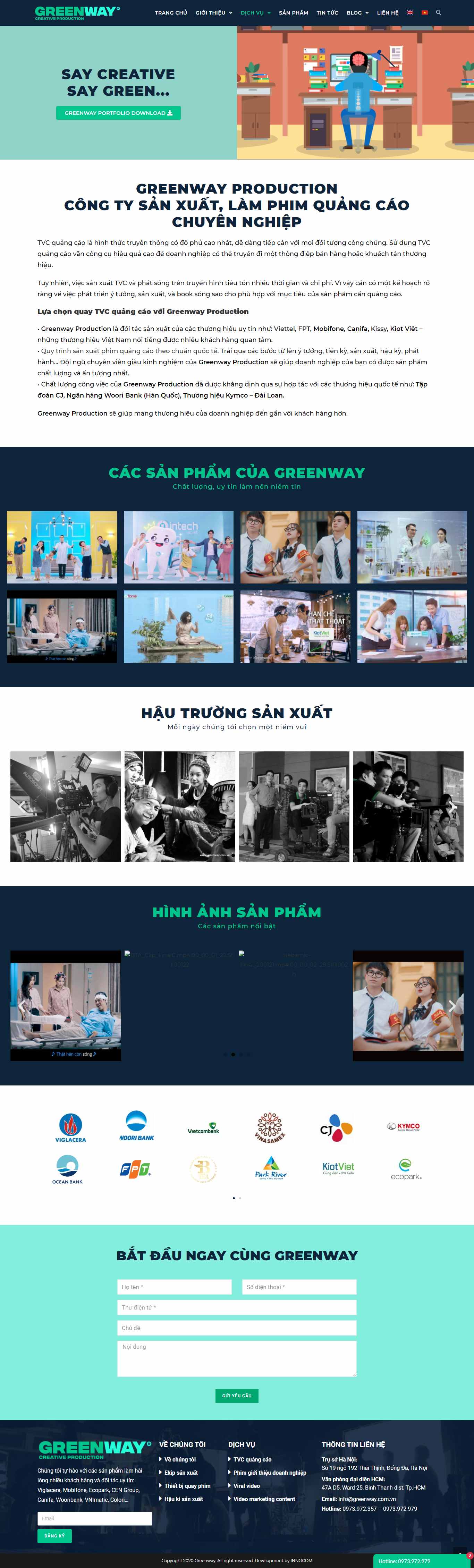 Thiết kế Website web quảng cáo tvc - greenwaycomvn