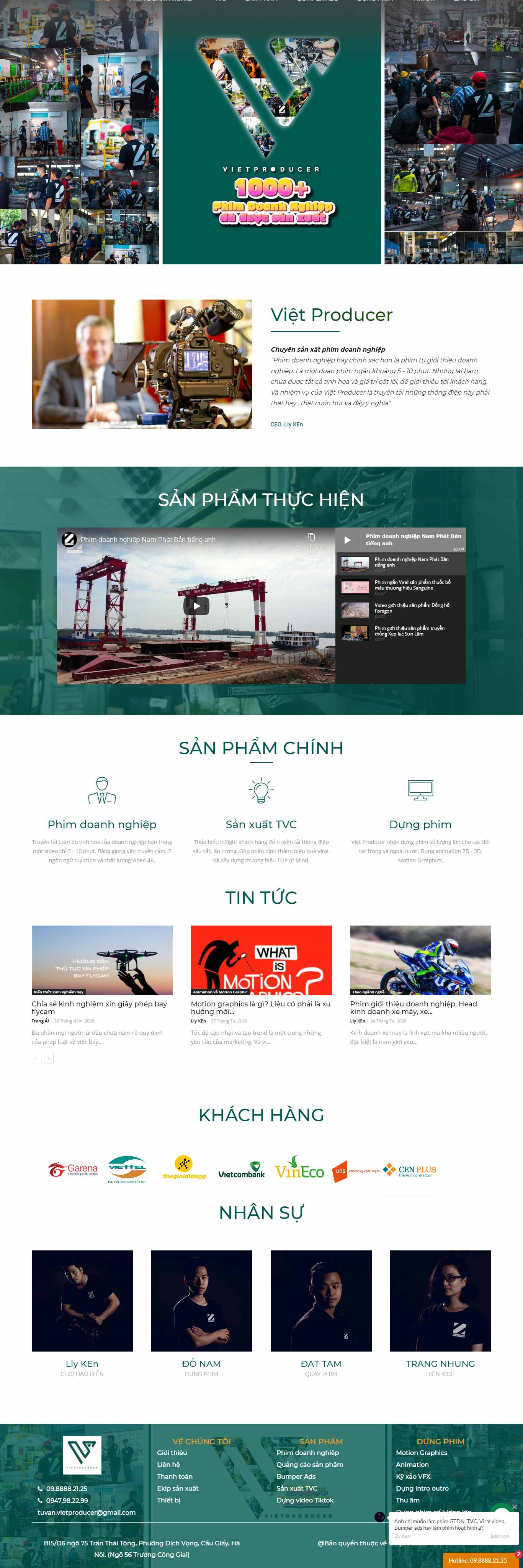 Thiết kế Website web quảng cáo tvc - vietproducercom
