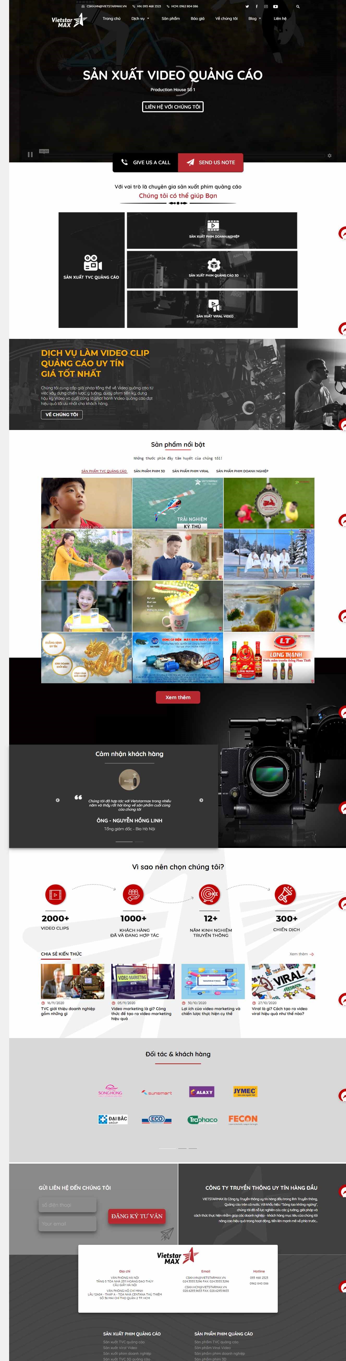 Thiết kế Website web quảng cáo tvc - sanxuattvcvn