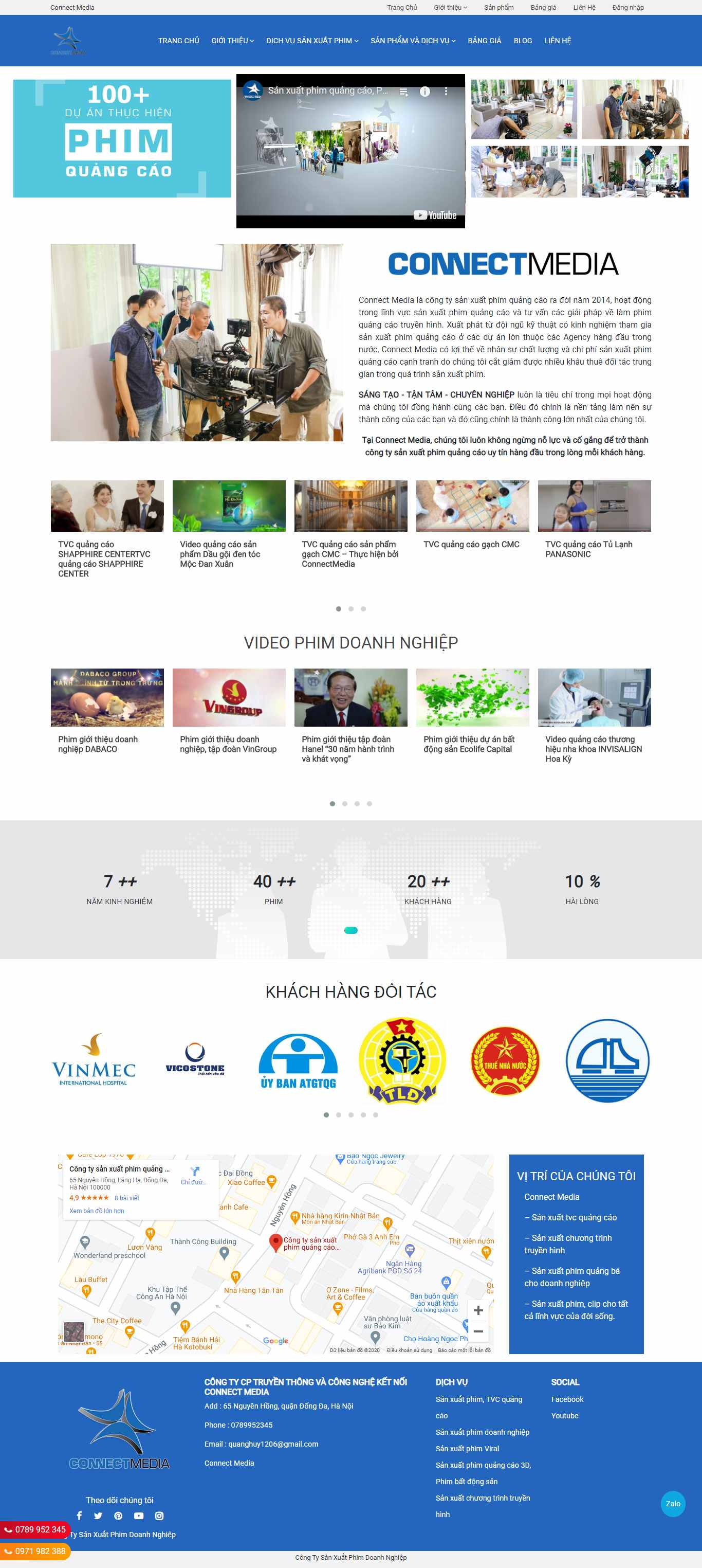 Thiết kế Website web quảng cáo tvc - connectmediavn