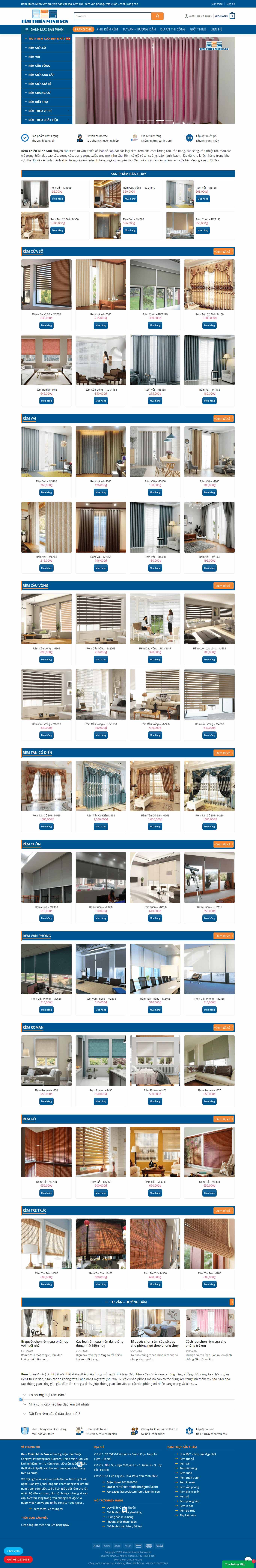 Thiết kế Website web rèm cửa - remthienminhsoncom