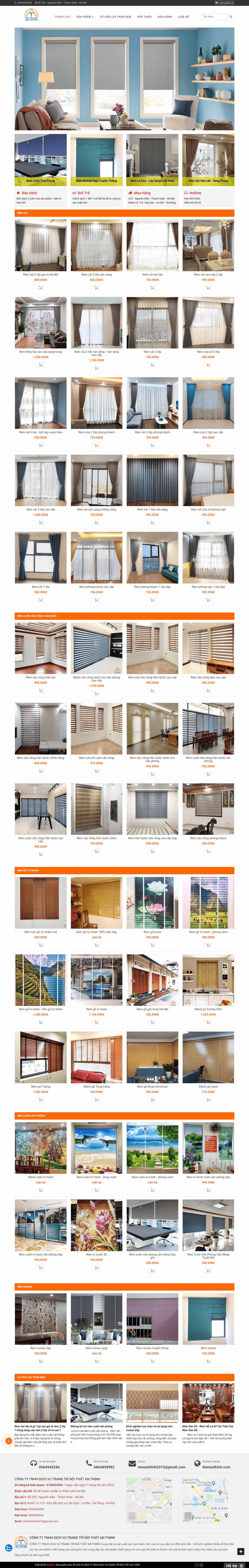 Thiết kế Website web rèm cửa - remanthinhcom
