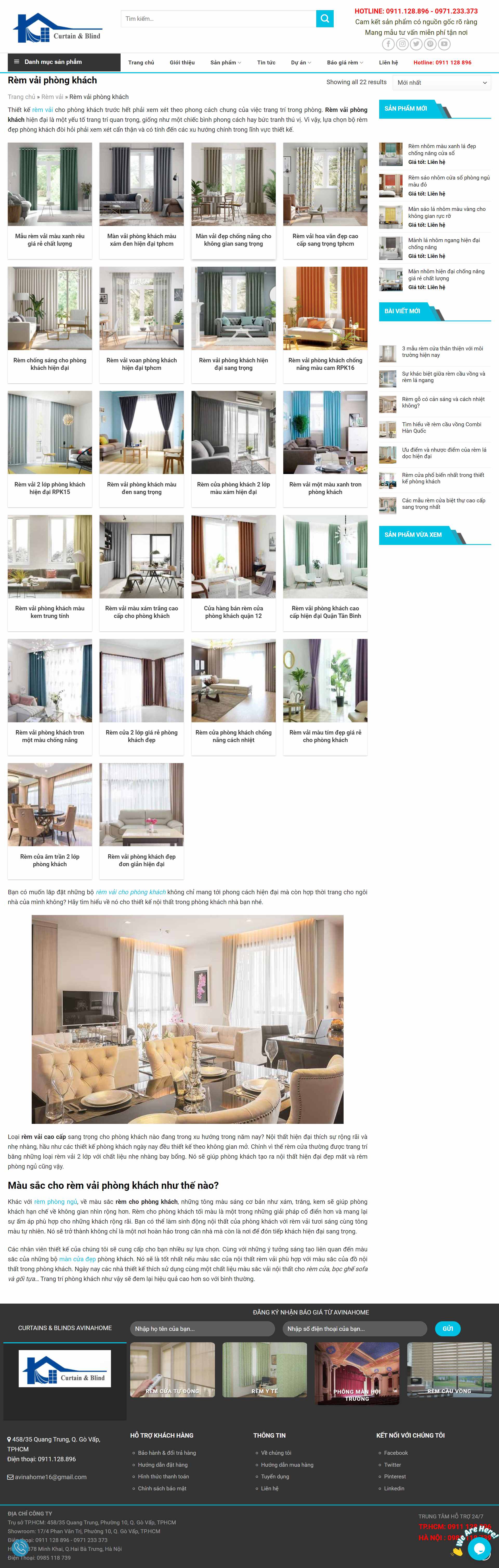 Thiết kế Website web rèm vải - avinahomecom