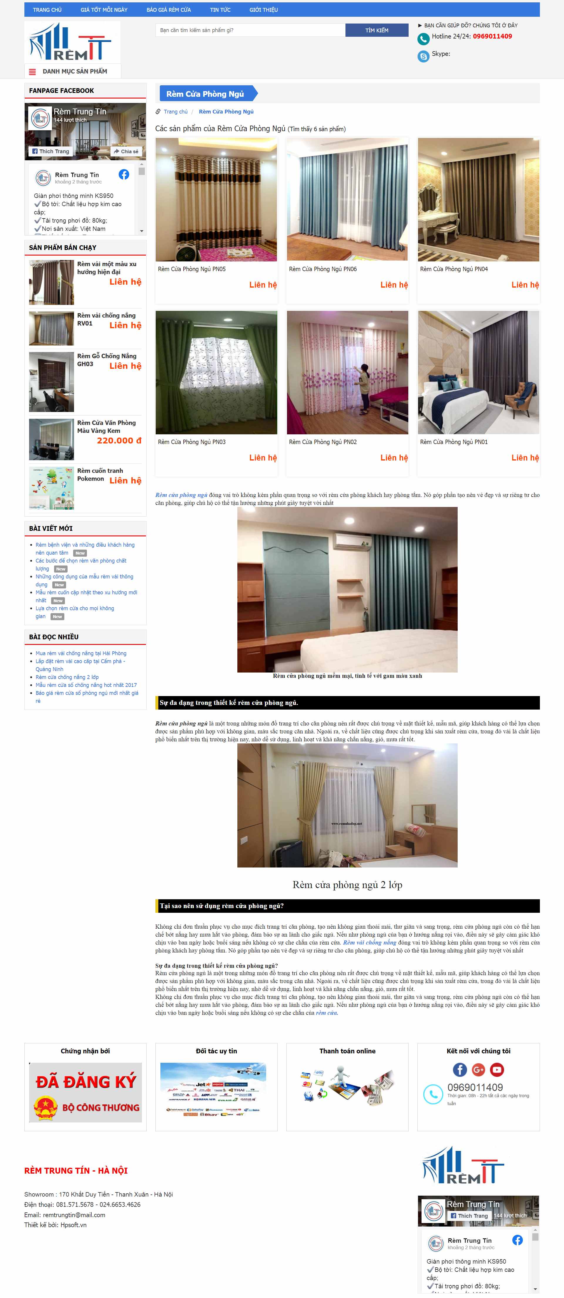 Thiết kế Website web rèm vải - remnhadepnet