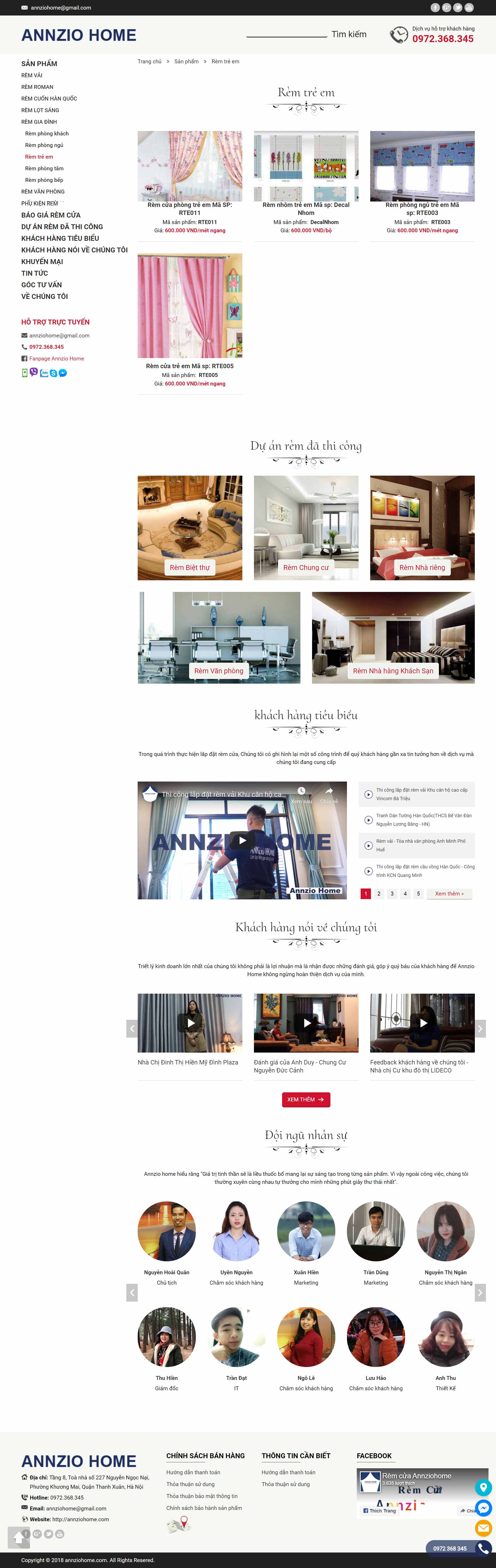Thiết kế Website web rèm vải - annziohomecom