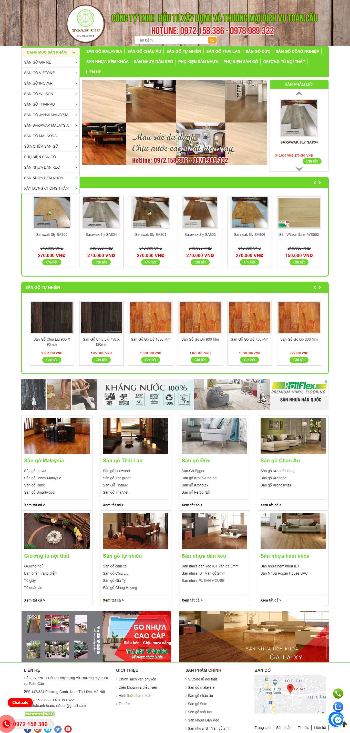 Thiết kế Website web sàn gỗ - toancaufloorcom