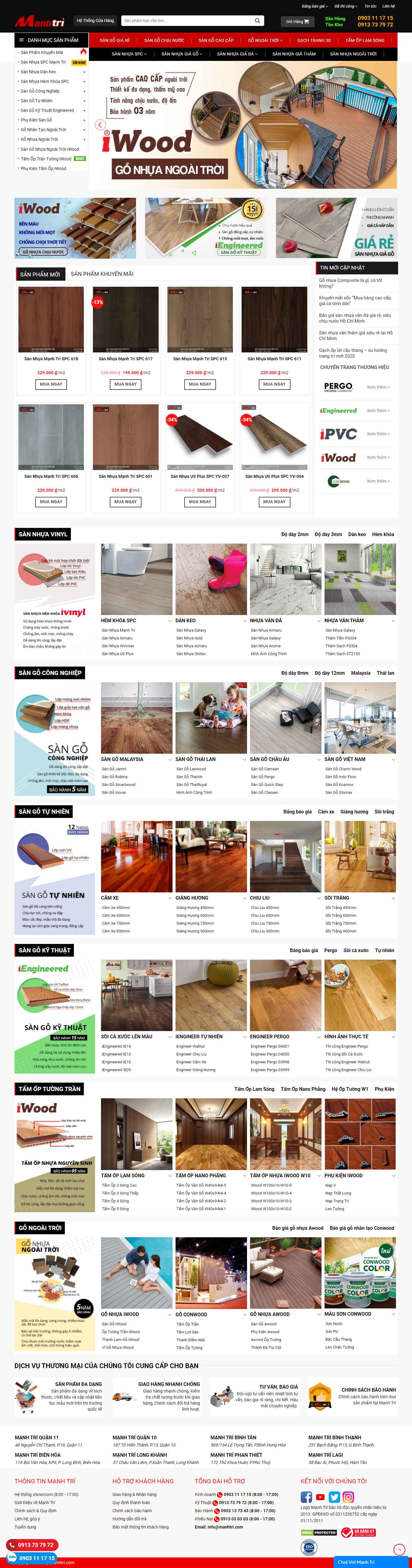 Thiết kế Website web sàn gỗ - manhtricom