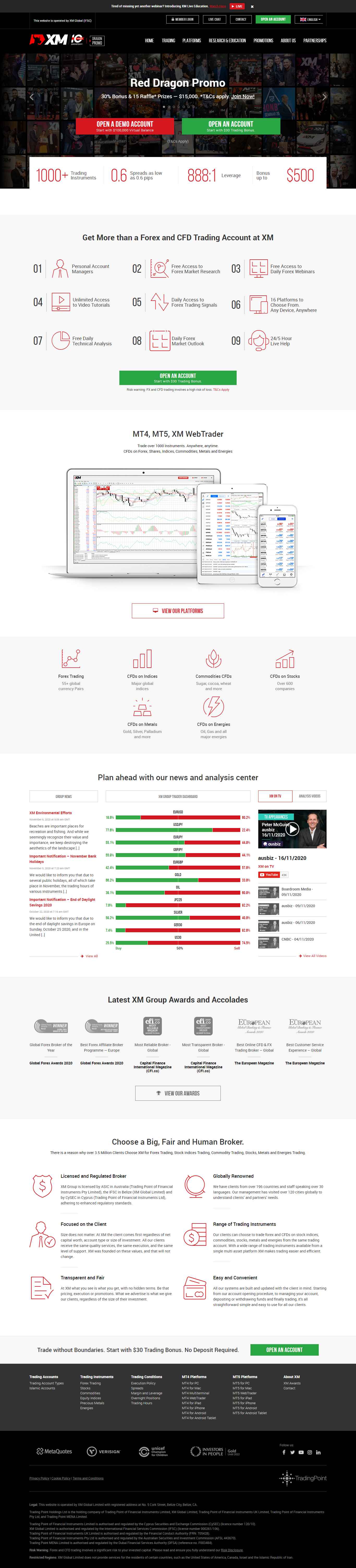 Thiết kế Website web sàn giao dịch tiền tệ - wwwxmcom