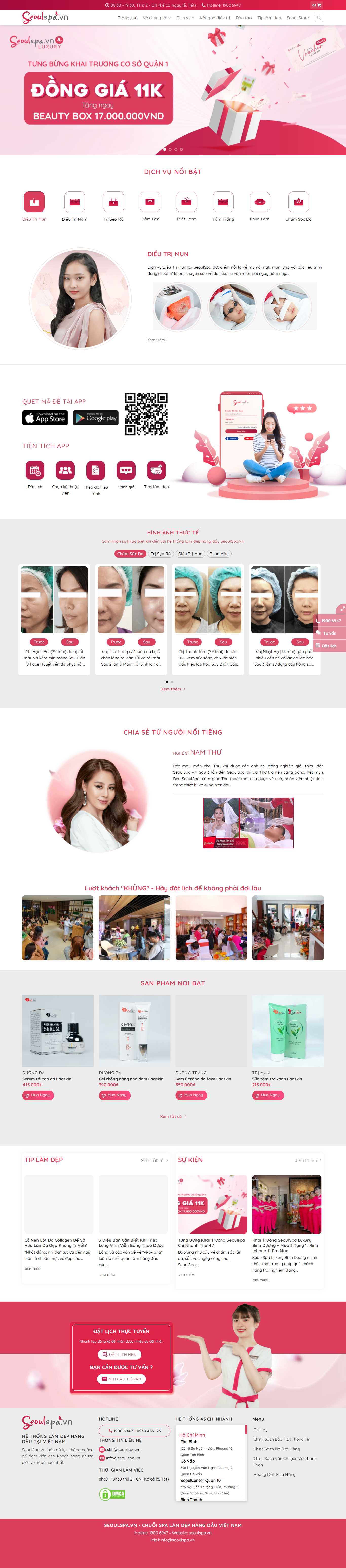 Thiết kế Website web spa làm đẹp - seoulspavn