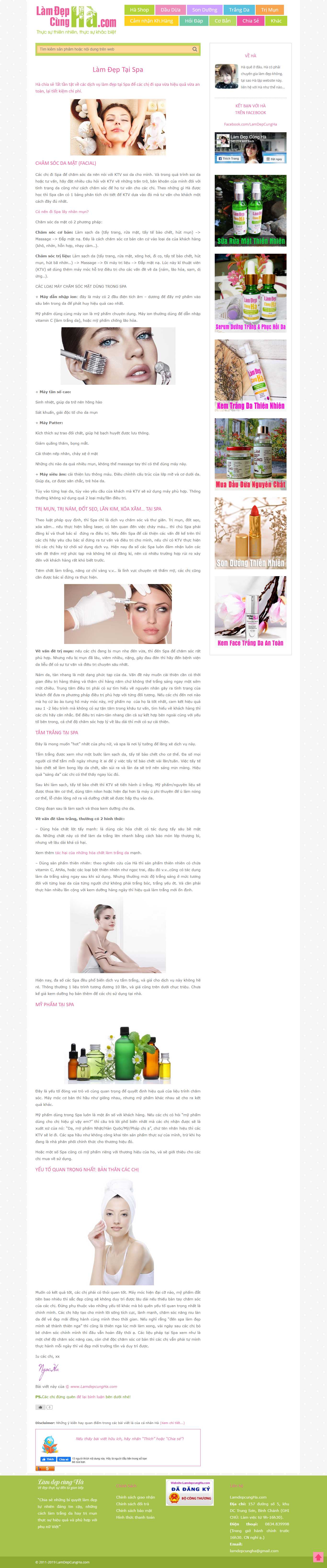 Thiết kế Website web spa làm đẹp - lamdepcunghacom