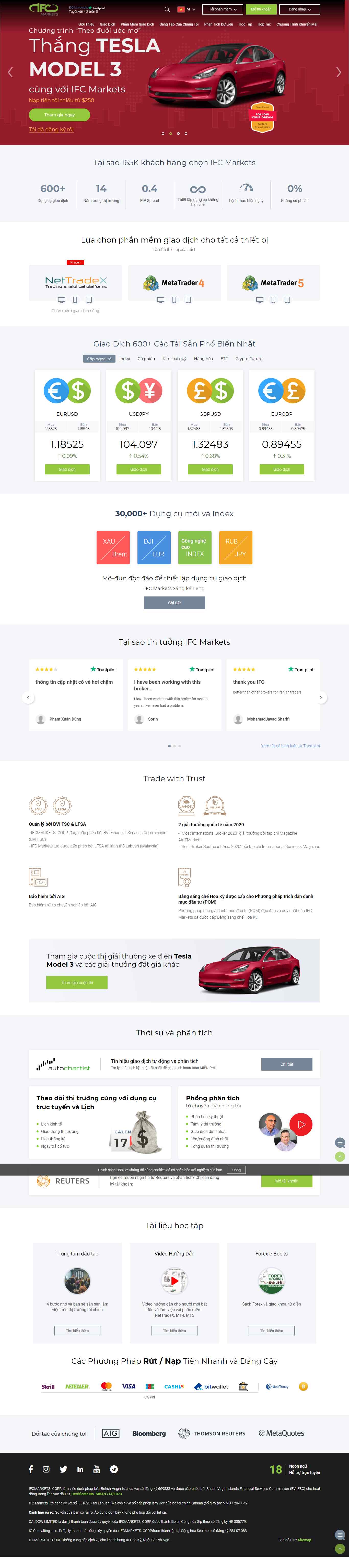 Thiết kế Website web sàn giao dịch tiền tệ - wwwifcmarketscom