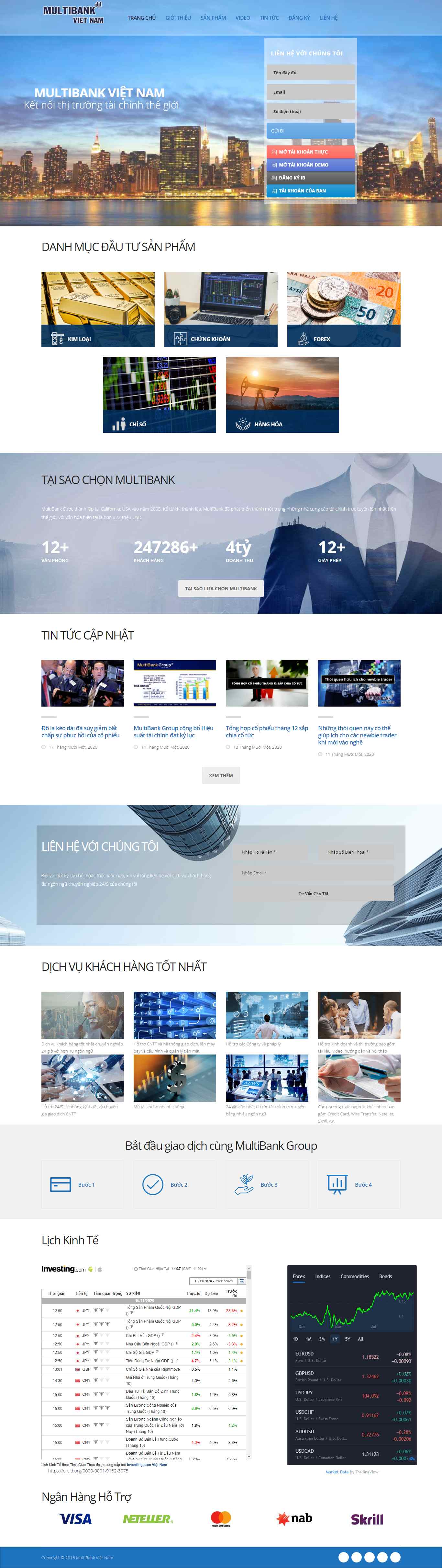 Thiết kế Website web sàn giao dịch tiền tệ - multibankcomvn