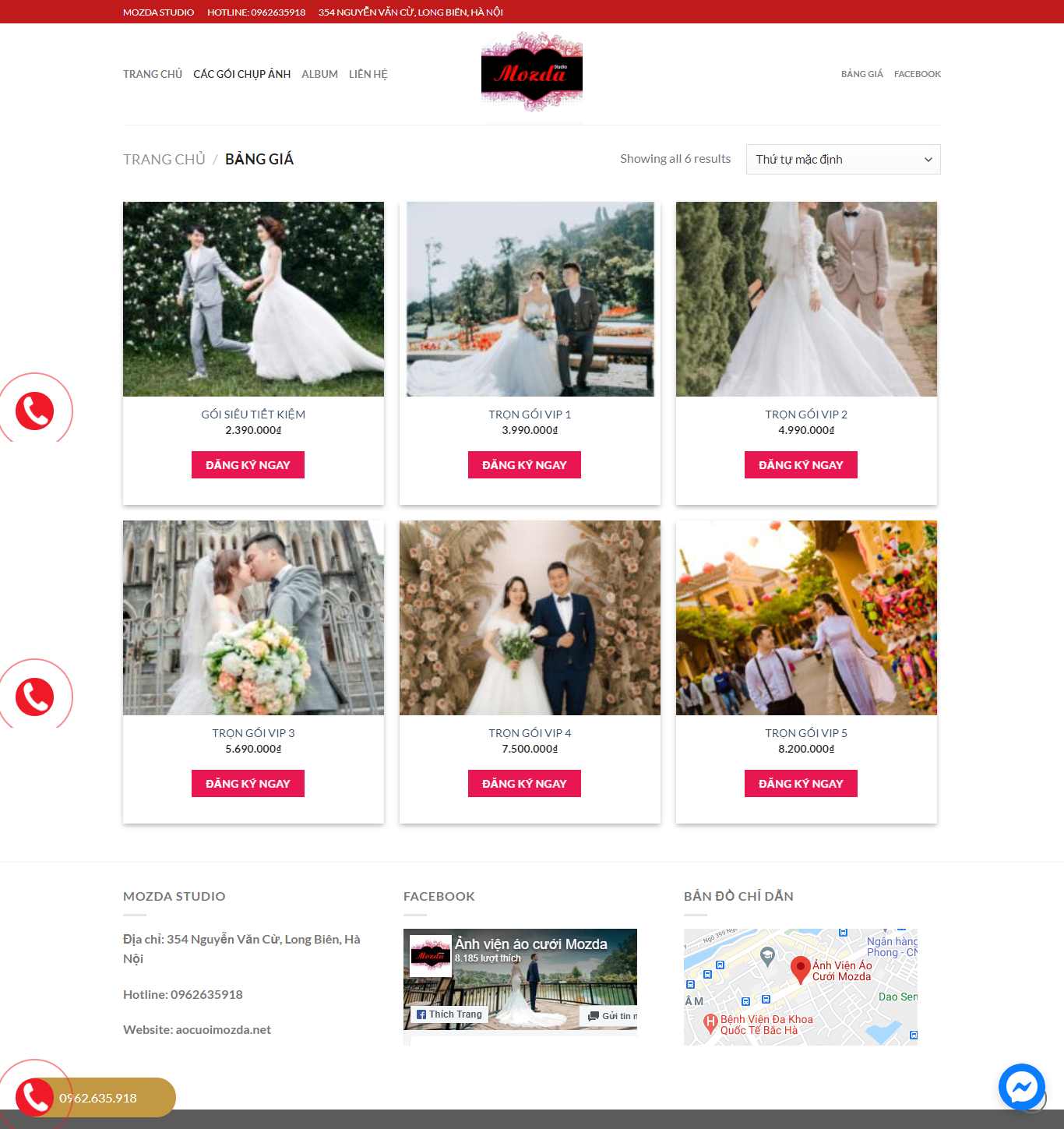 Thiết kế Website web studio ảnh cưới - aocuoimozdanet