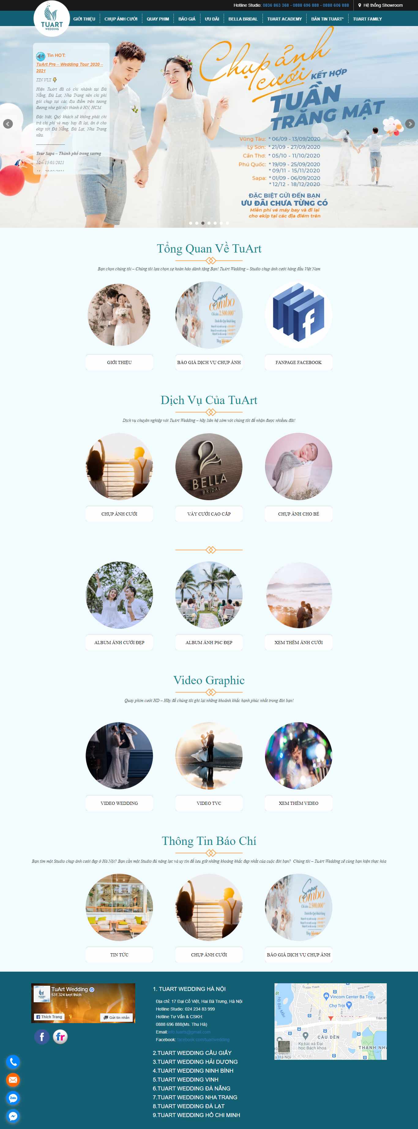 Thiết kế Website web studio ảnh cưới - tuartsnet