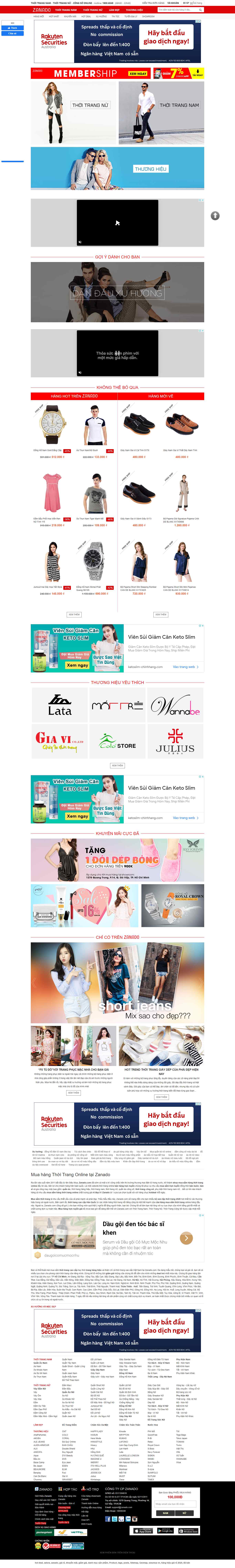 Thiết kế Website web sàn thương mại điện tử - wwwzanadocom