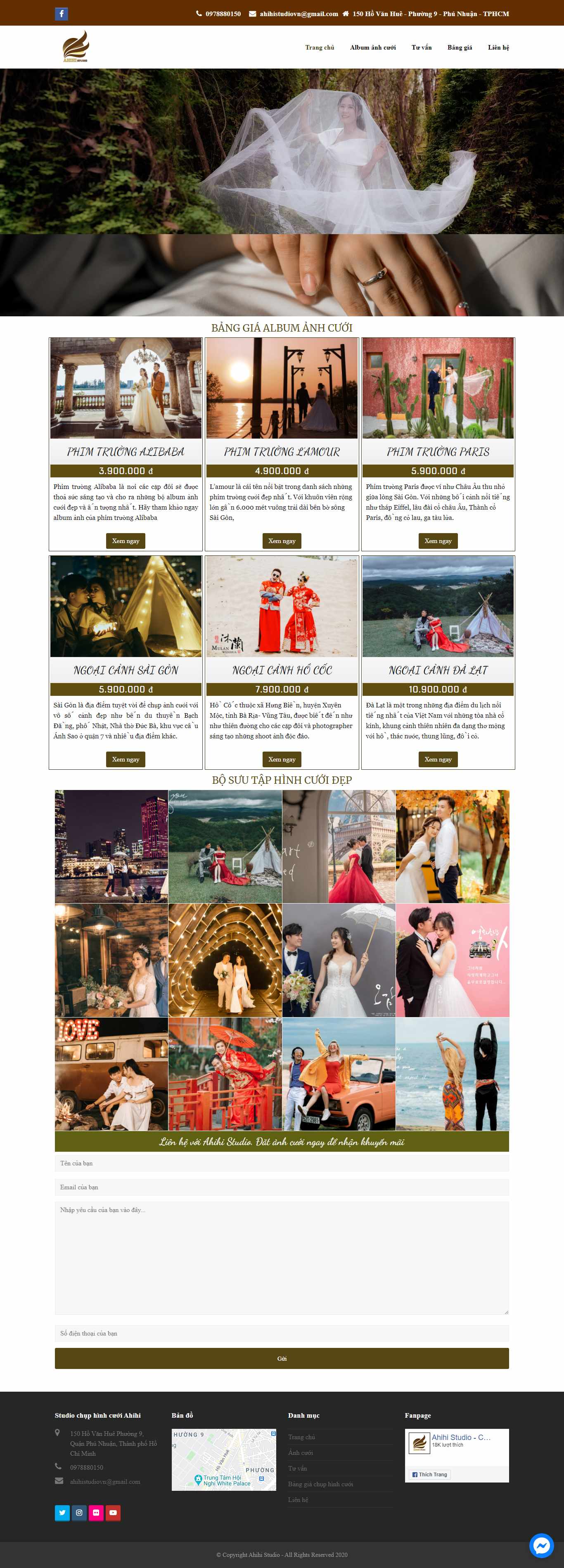 Thiết kế Website web studio ảnh cưới - ahihistudiovn