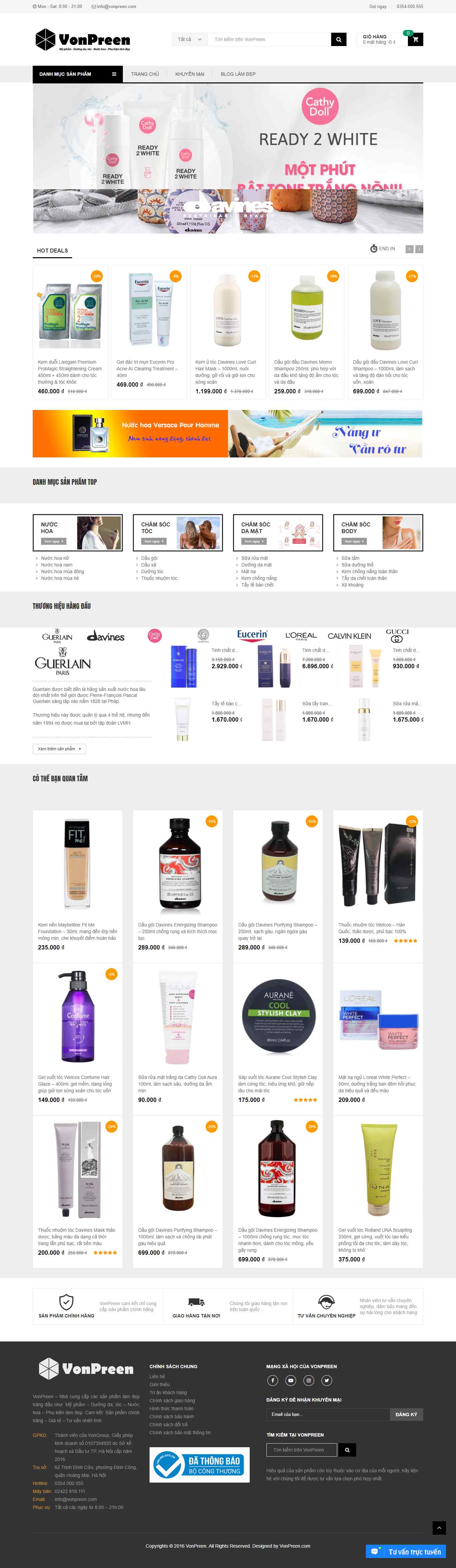 Thiết kế Website web sáp vuốt tóc - vonpreencom